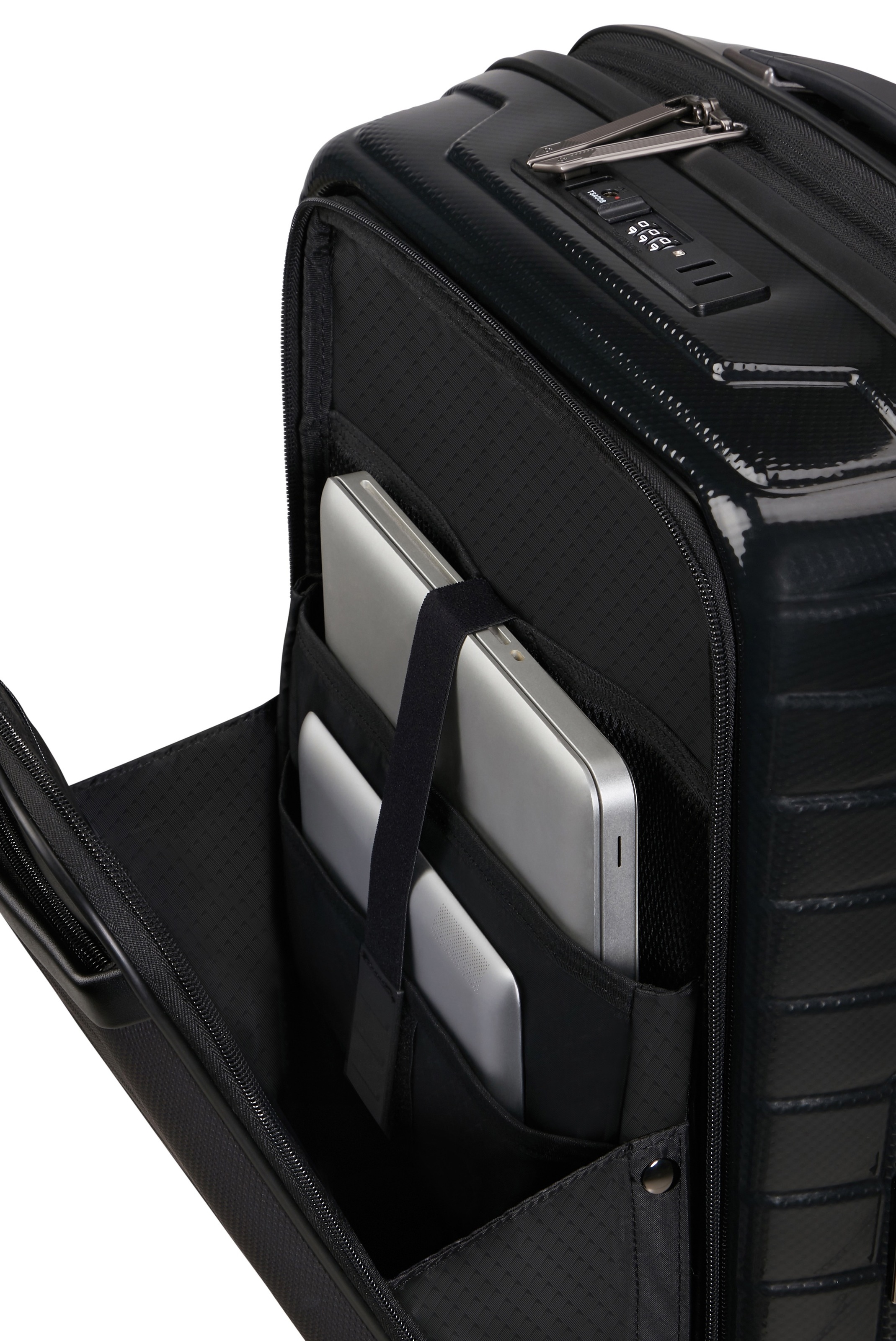 Samsonite Hartschalen-Trolley »PROXIS 55 EXP easy access«, 4 Rollen, Handgepäck Hartschalenkoffer Volumenerweiterung Laptopfach