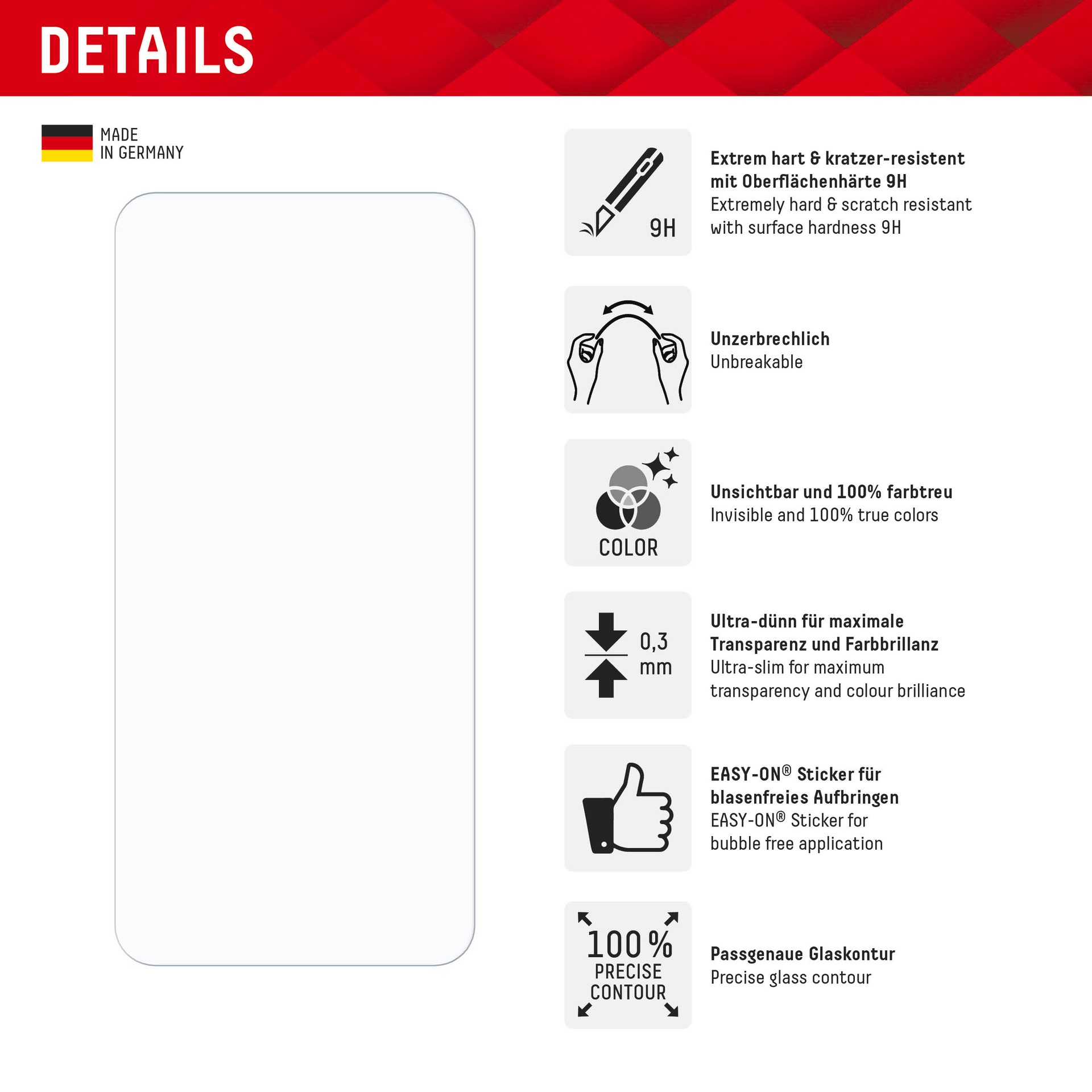 Displex Displayschutzglas »Smart Glass Screen Protection - ultra-dünn, unzerbrechlich, unsichtbar«, für Samsung Galaxy A36, Displayschutzfolie, Schutzfolie, Bildschirmschutz, kratz- & stoßfest