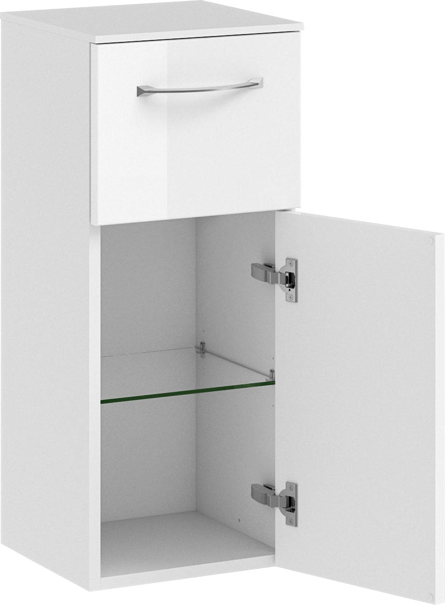 Saphir Badmöbel-Set »6005 Sprint 4-teilig, Keramik-Waschtisch mit LED-Spiegelschrank«, (5 St.), Unterschrank, Midischrank, inkl. Türdämpfer, 4 Türen, 5 Schubladen