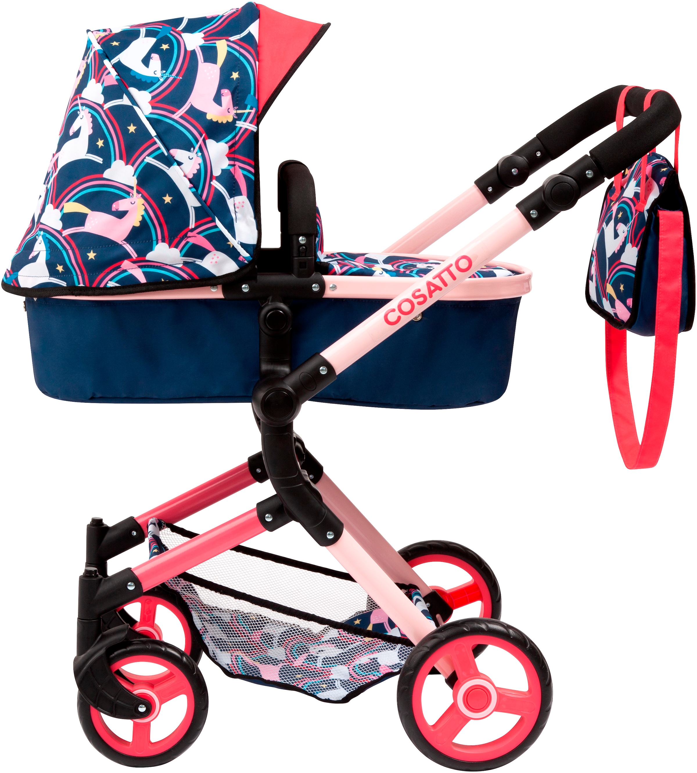 Bayer Puppenwagen »Neo Vario Einhorn« mit farblich passender Tasche