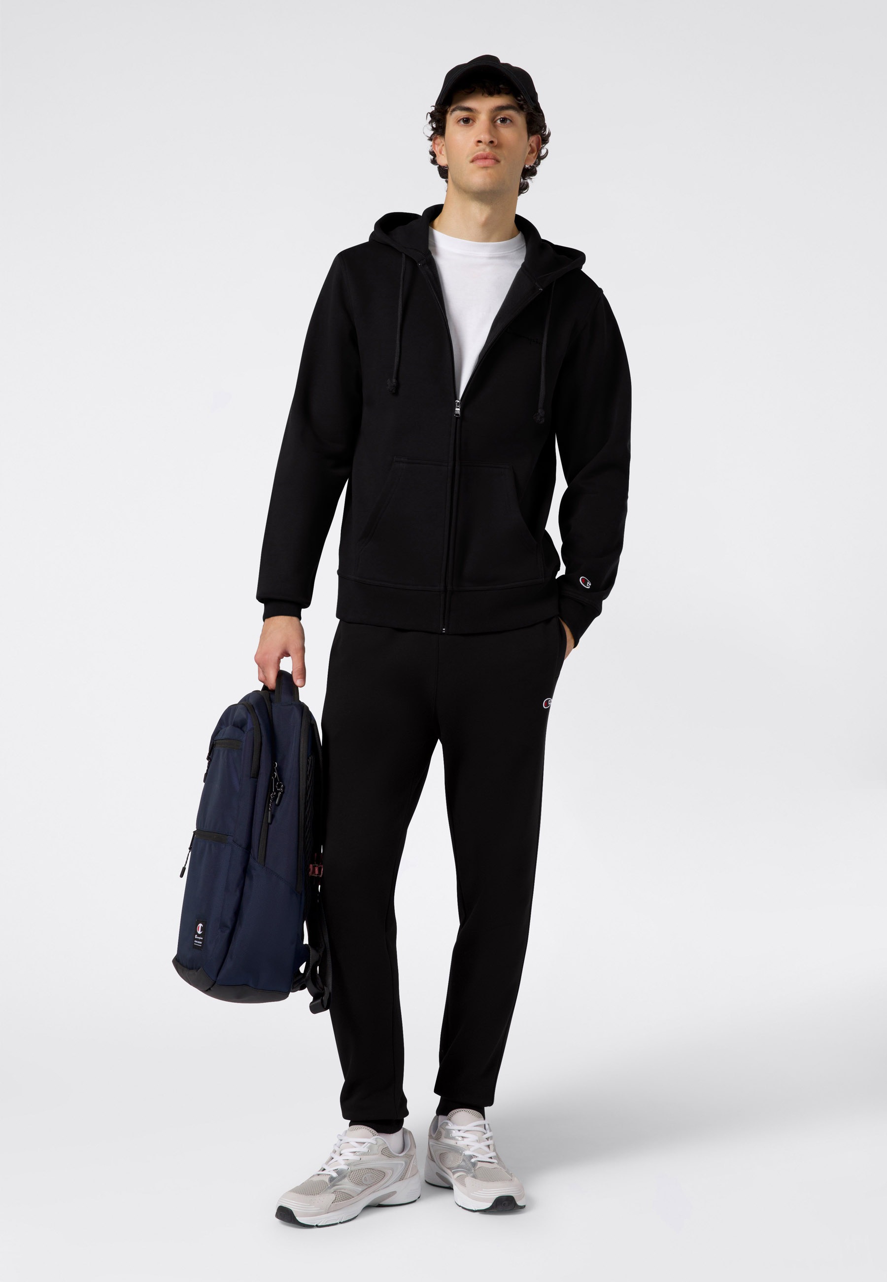 Sweatshirt CHAMPION "Sweatjacke Sweatjacke Heavy Soft", Herren, Gr. M, schwarz, Obermaterial: 70% Baumwolle CO. 30% Polyester PES., Sweatshirts Sweatshirt 3