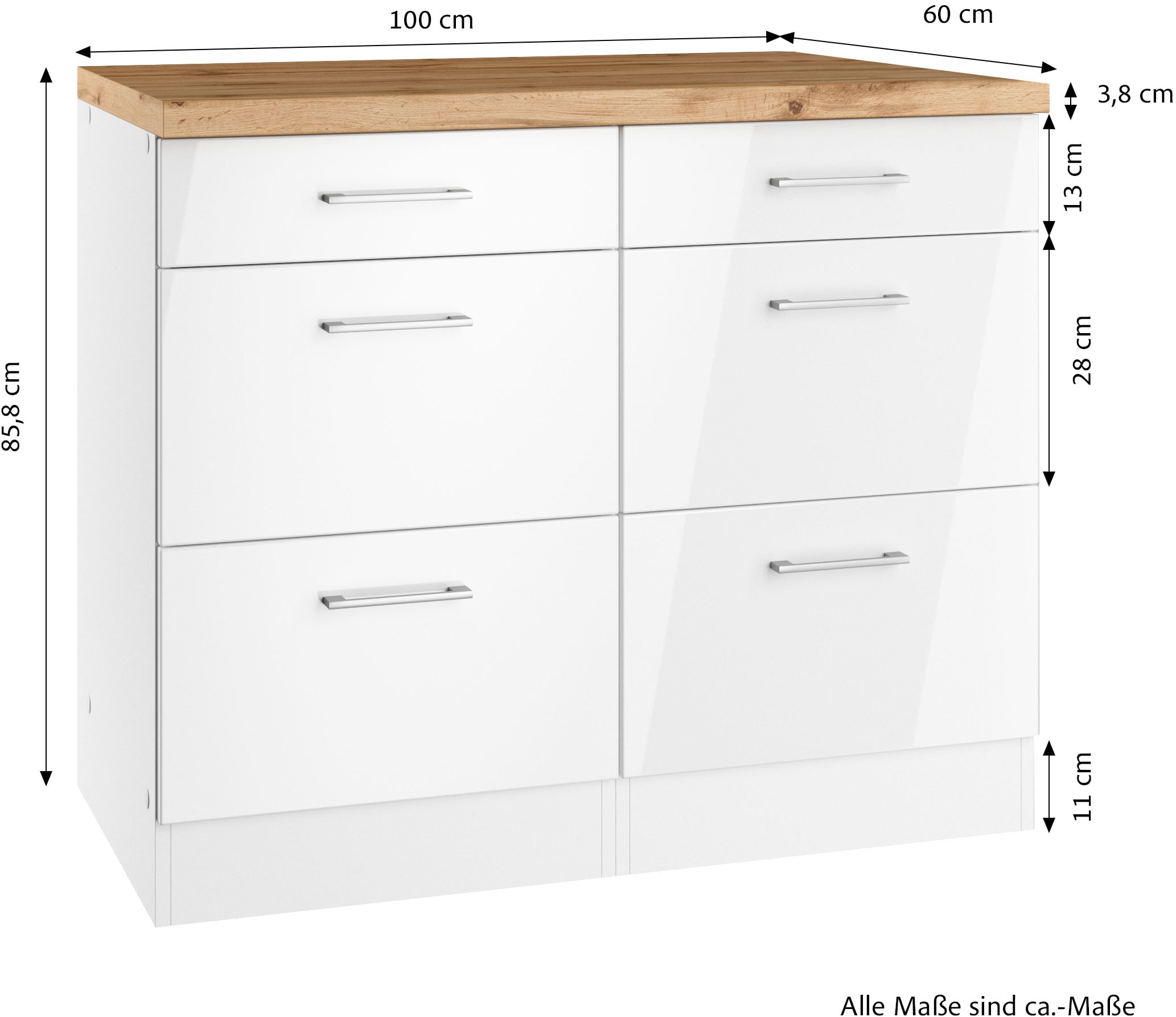 KOCHSTATION Unterschrank »KS-Milan«, HELD Möbel, Auszugschrank 50 cm, matte oder hochglänzende Fronten