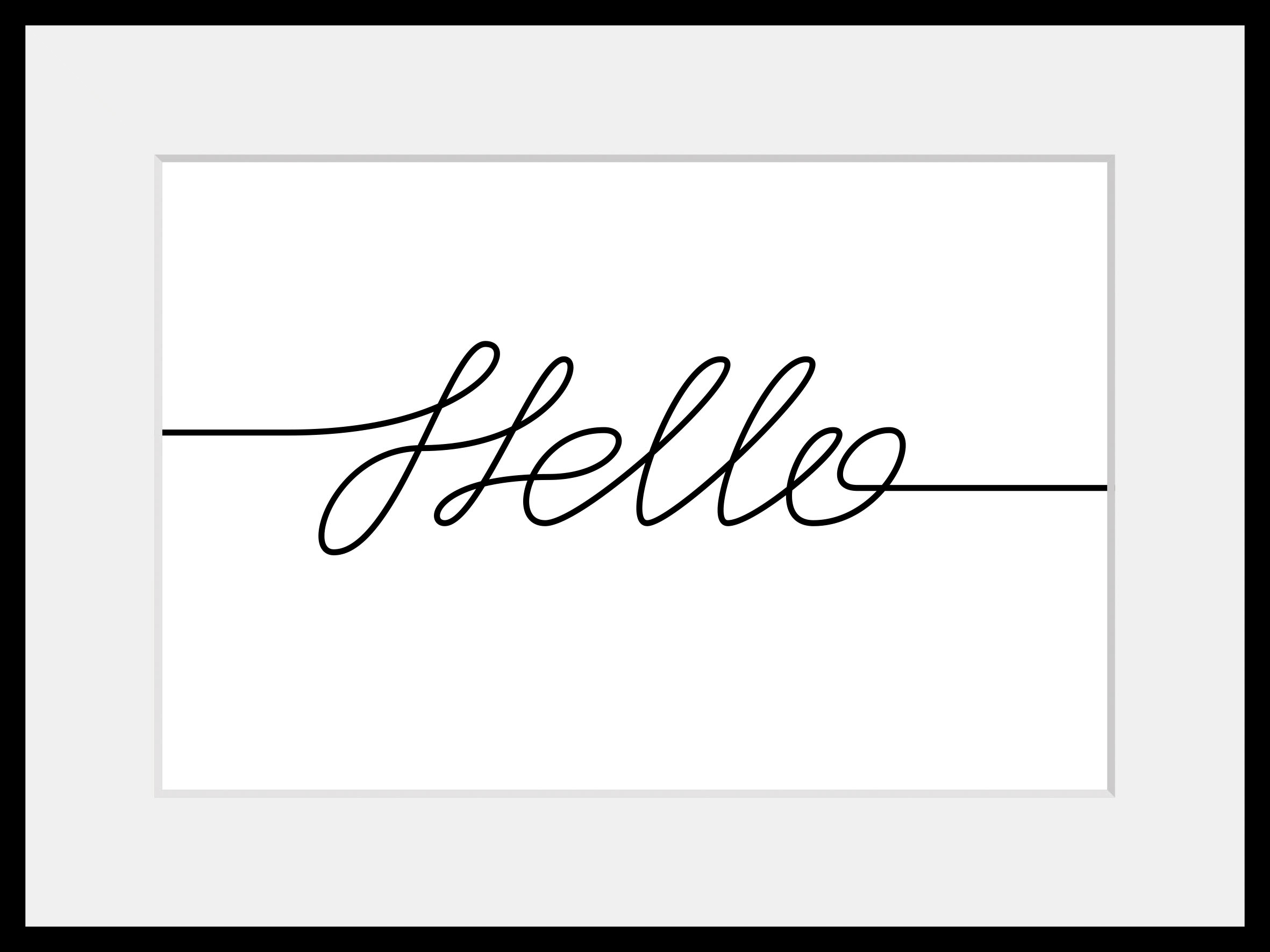 queence Bild "Hello", Schriftzug-Schriftzüge-Sprüche & Texte-Schwarz-Weiß, günstig online kaufen