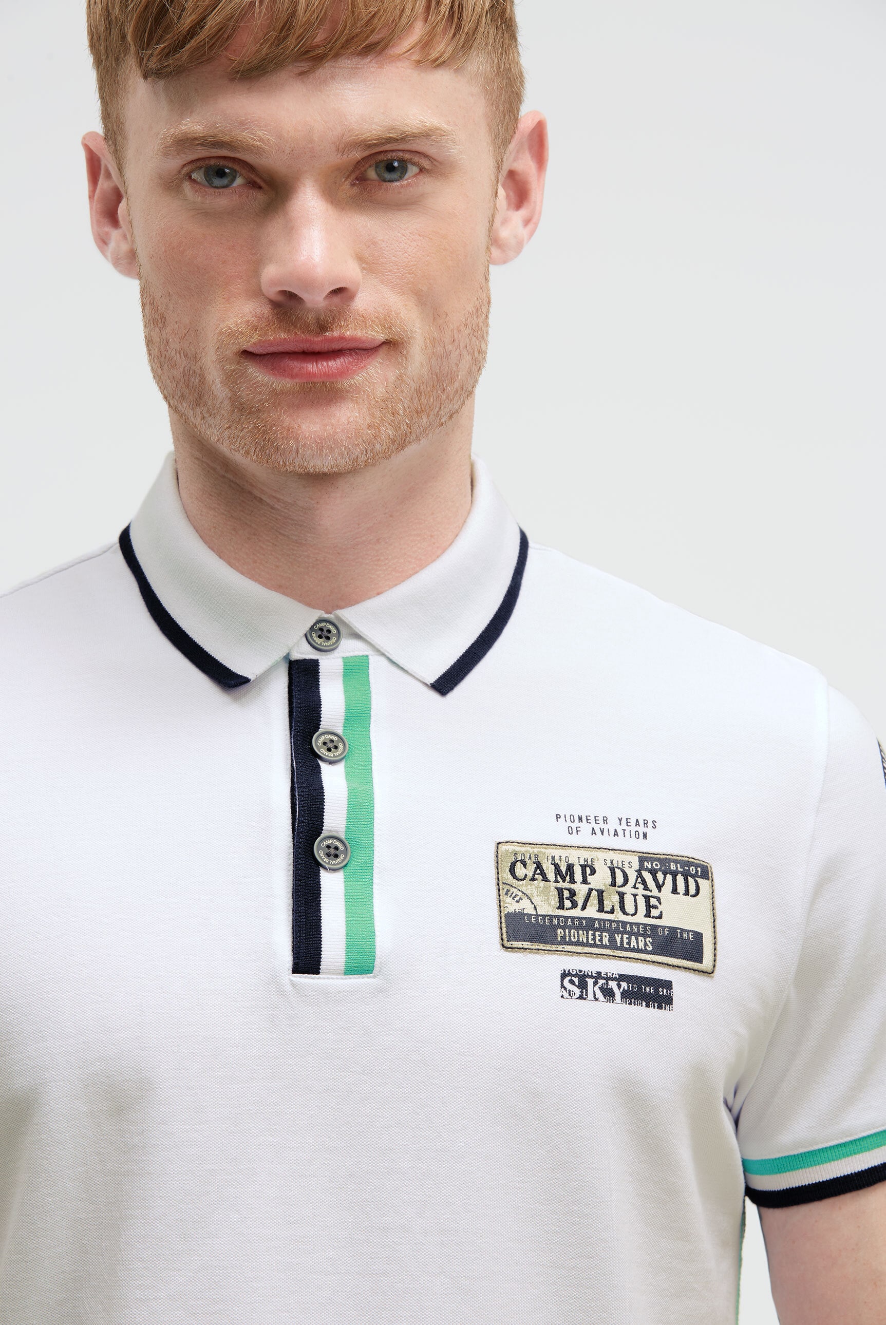 CAMP DAVID Poloshirt mit Kontrastnähten