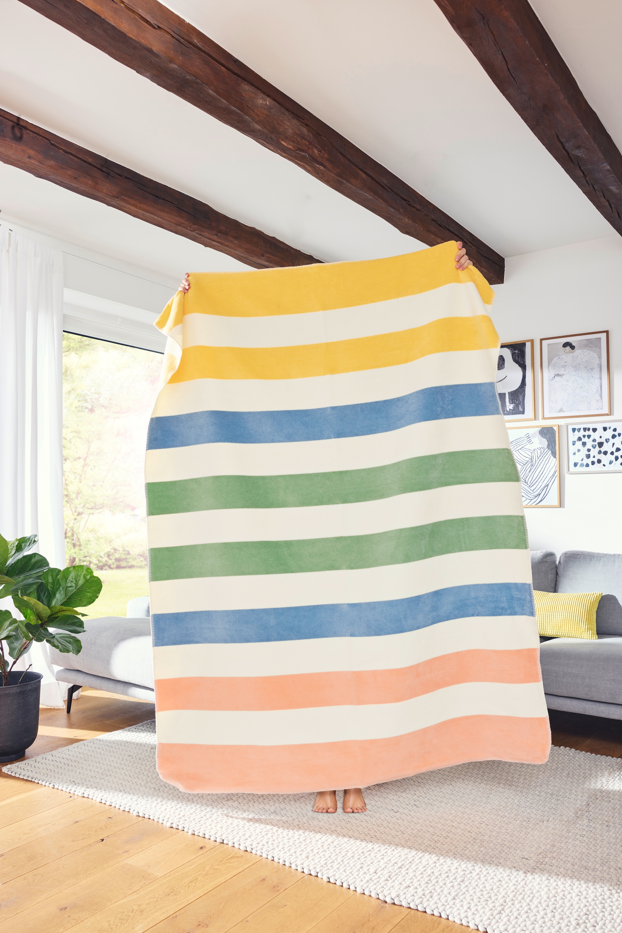 IBENA Wohndecke »Haifa« mit modernen Blockstreifen