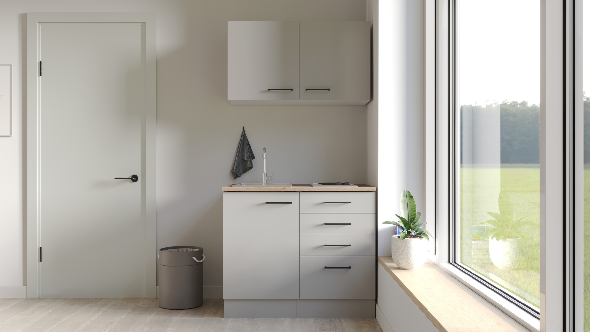 Flex-Well Küchenzeile "Lund" mit E-Geräten, Gesamtbreite 100 cm, gänzende F günstig online kaufen