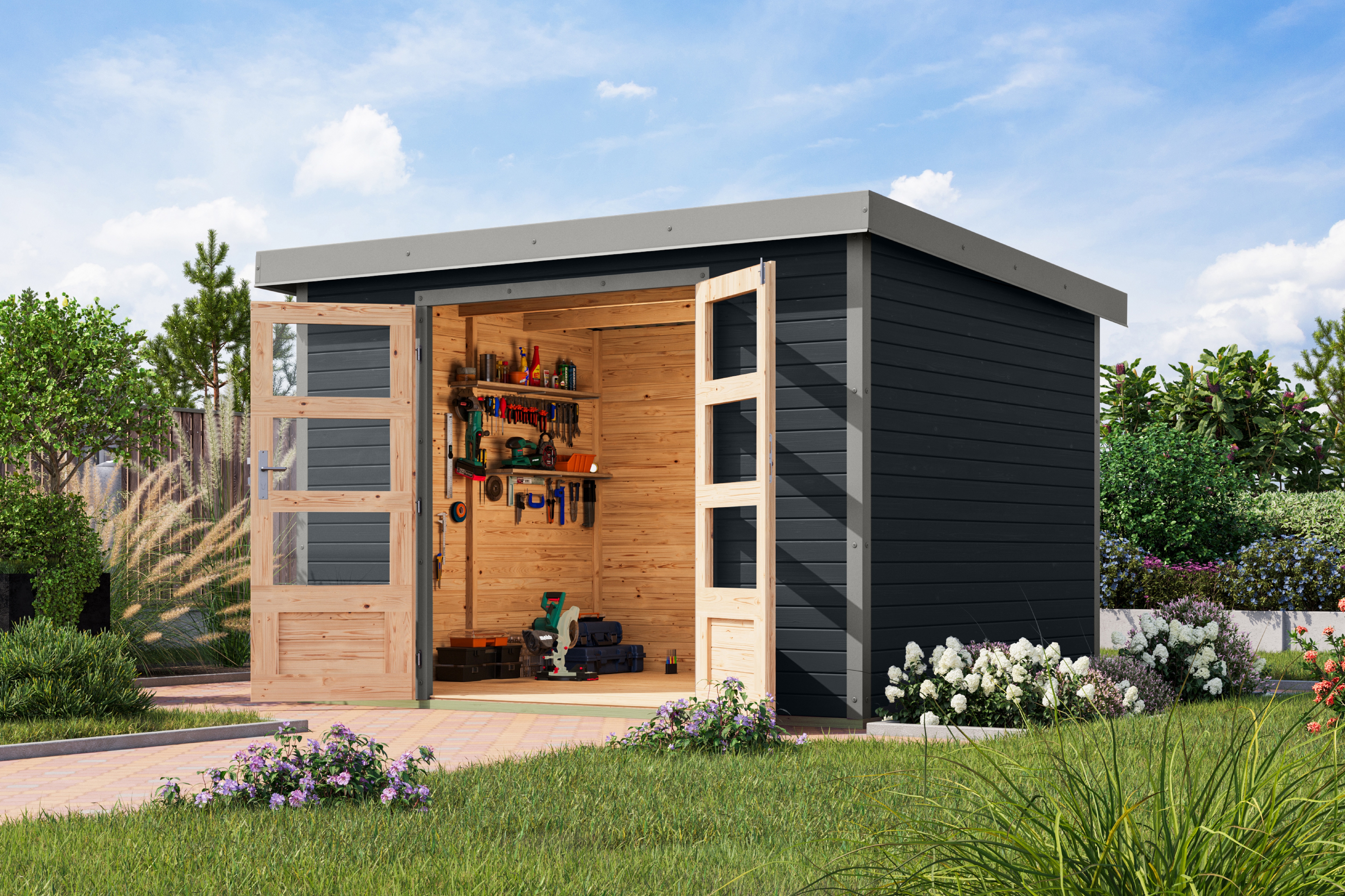Karibu Gartenhaus "Jupiterino 5, in verschiedenen Farben"