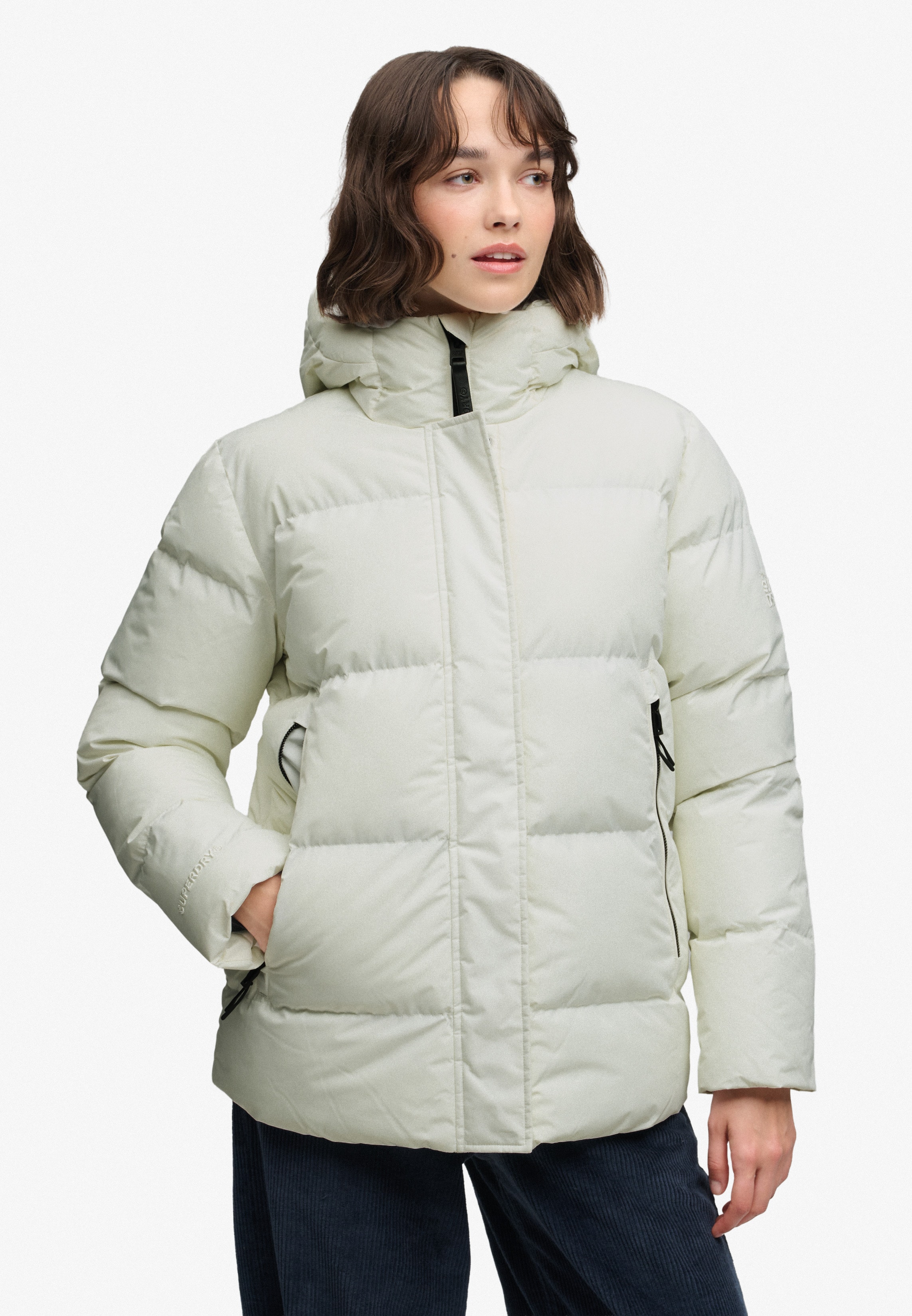 Superdry Steppjacke "HOODED 5 BAFFLE SPORTS PUFFER" mit Kapuze Kunstfaser, relaxed fit