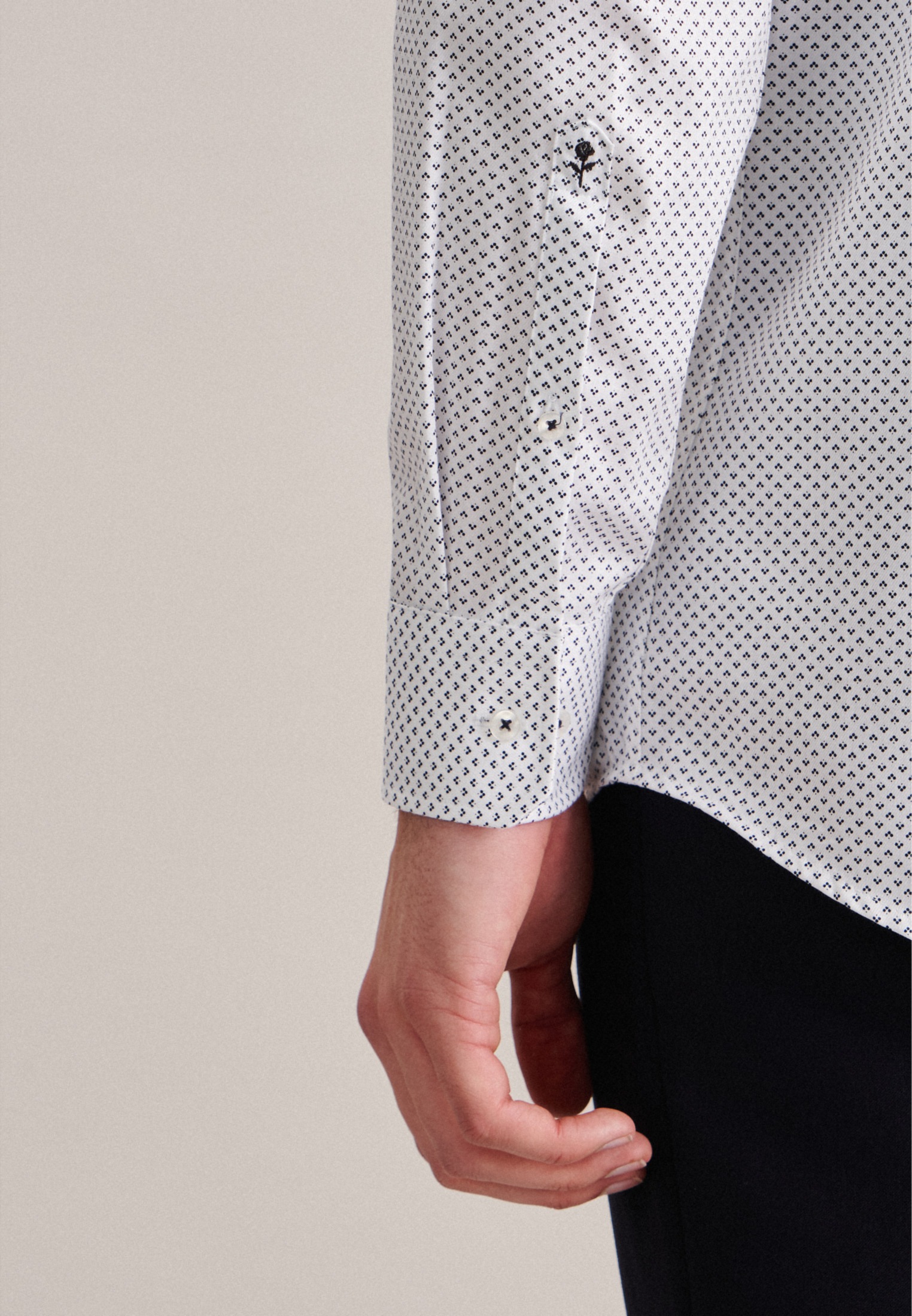 seidensticker Businesshemd »Shaped«, Shaped Extra langer Arm Kentkragen Druck