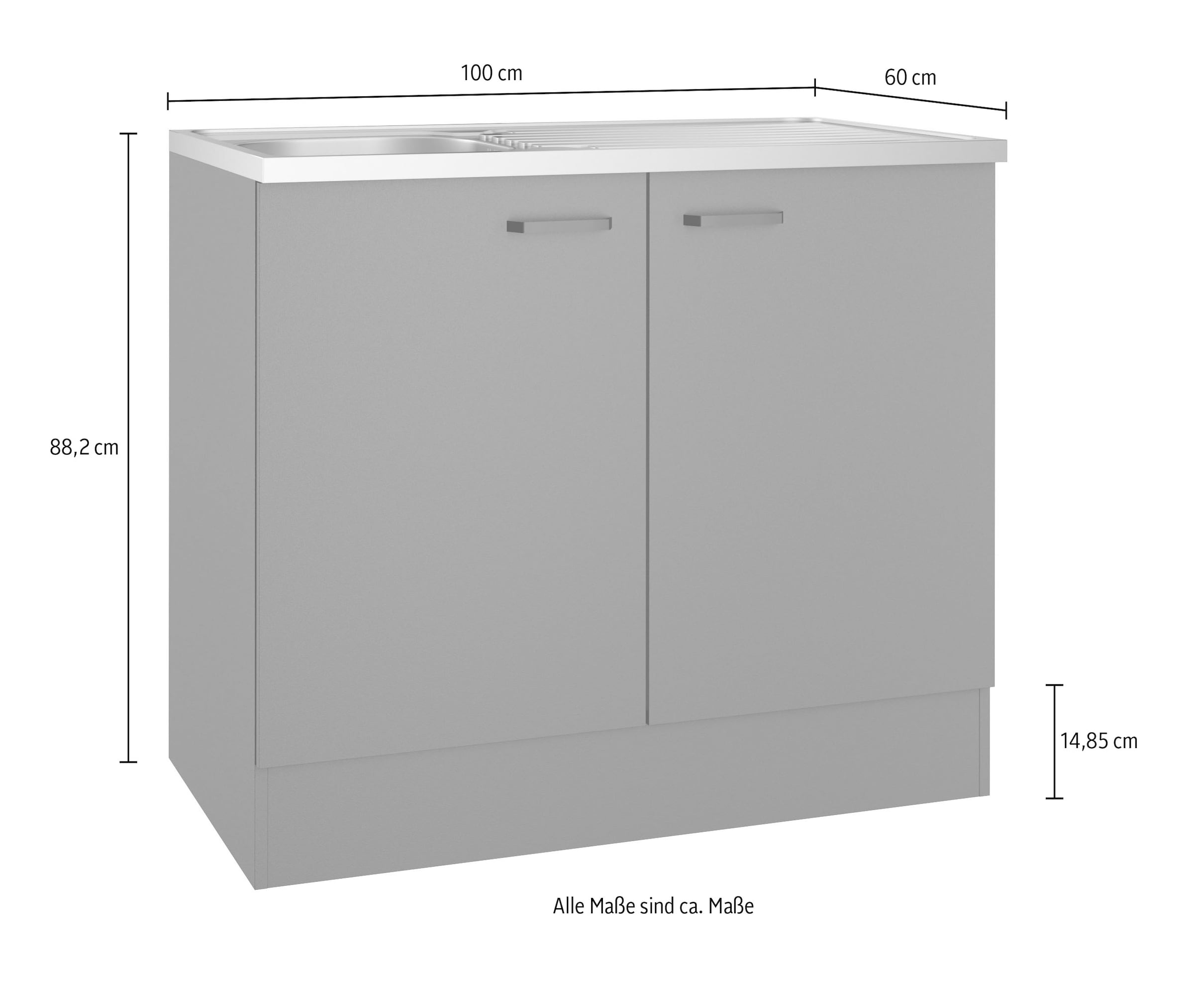 OPTIFIT Spülenschrank »OPTImulti« Breite 100 cm, Tiefe 60 cm, mit Spülenauflage