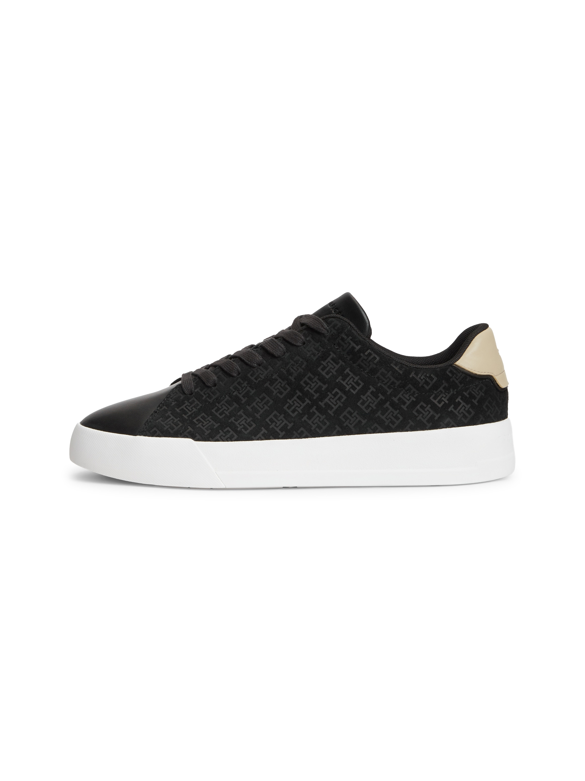 Tommy Hilfiger »TH COURT LTH MIX  MONOGRAM«  Freizeitschuh, Halbschuh, Schnürer mit TH-Allover-Prägung