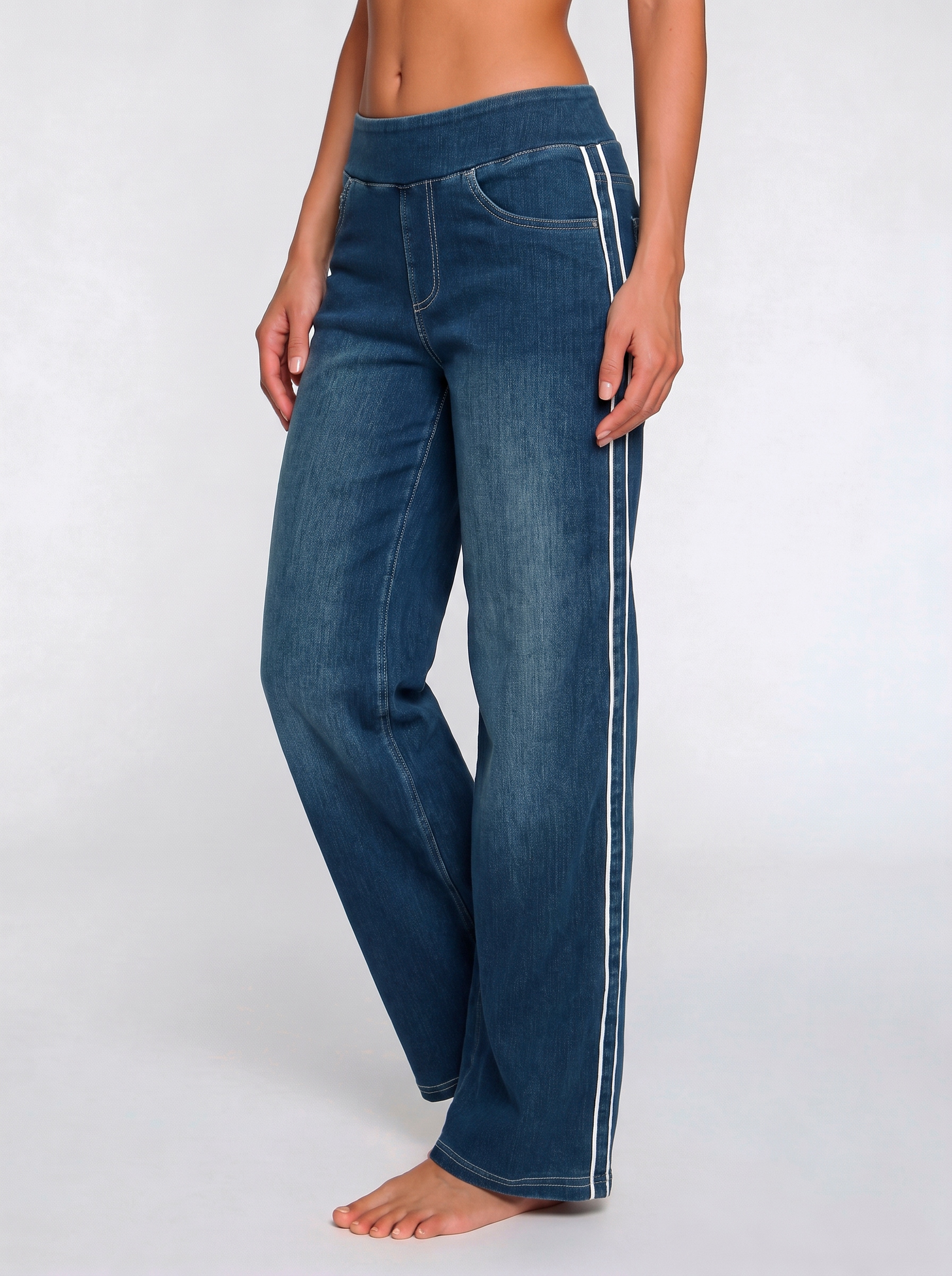 H.I.S Schlupfhose "Wide Leg Style, mit Waschung, mit Taschen, ohne Verschluss" Denim der sich uneingeschränkt bequem anfühlt