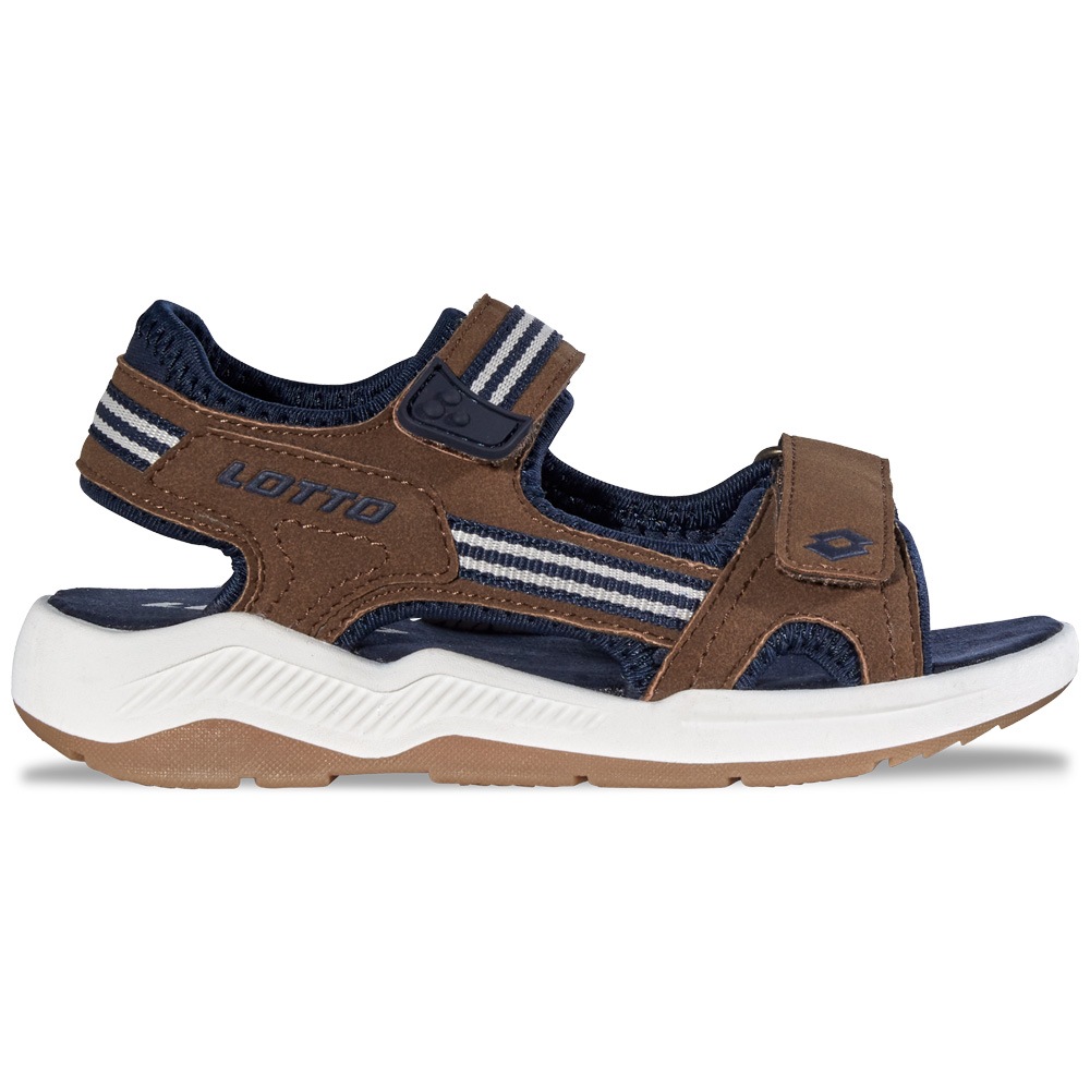 Sandale LOTTO, Mädchen, Gr. 27, braun, navy, Synthetik, mehrfarbig, Schuhe Sandale, - mit Flexkerben für einen natürlichen Bewegungsablauf