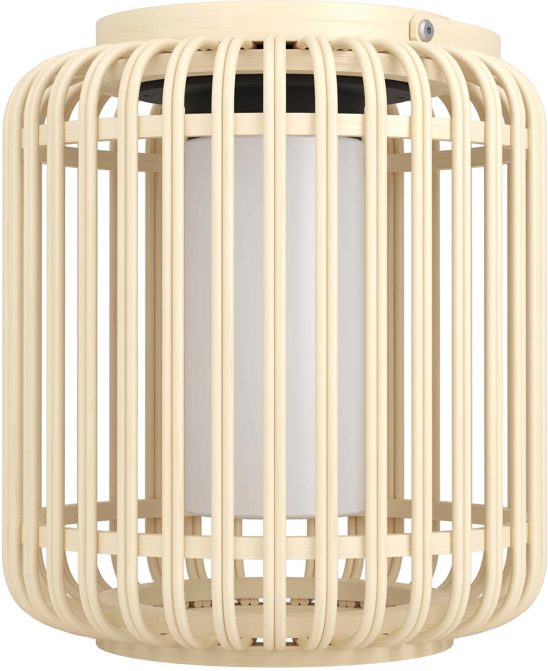 EGLO Tischleuchte »Marliano Tischlampe, Solarlampe Boho, Windlicht, Rattan, IP44, Lampe« LED-Modul 1 Stk. Neutralweiß Tischleuchte - H24 x Ø21 cm - braun, schwarz - 3,3W inkl.