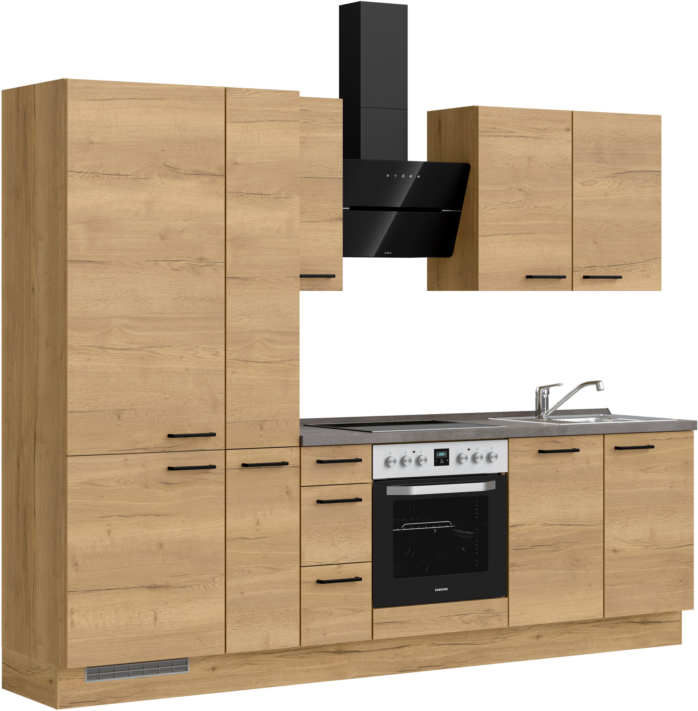 nobilia® Küchenzeile »"Structura II"«, vormontiert, Ausrichtung wählbar, Breite 270 cm, wahlw. mit E-Geräten