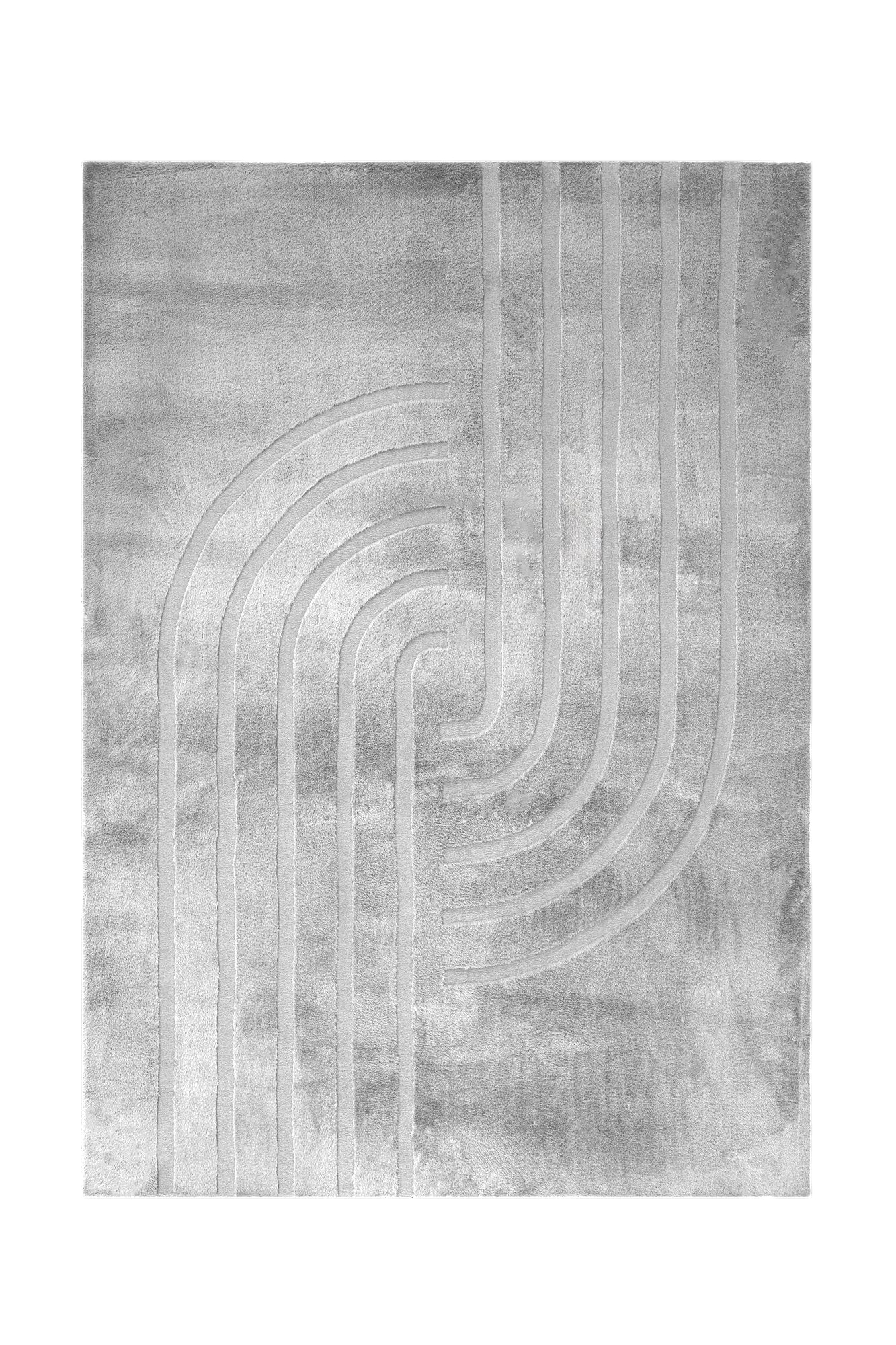 Teppich KAYOOM "Peace 725", grau, B:80cm H:22mm L:150cm, Polyester, Teppiche, Teppich, Kurzflor, Hochflor, Modernes Muster, Vegan, Fußbodenheizungsgeeignet
