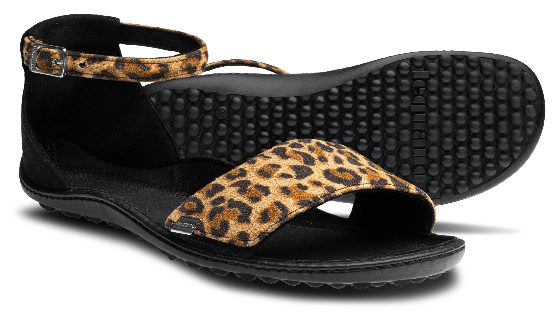 Leguano Barfußschuh »JARA«  Sommerschuh, Riemchensandale, Flats in angesagter Leo-Optik