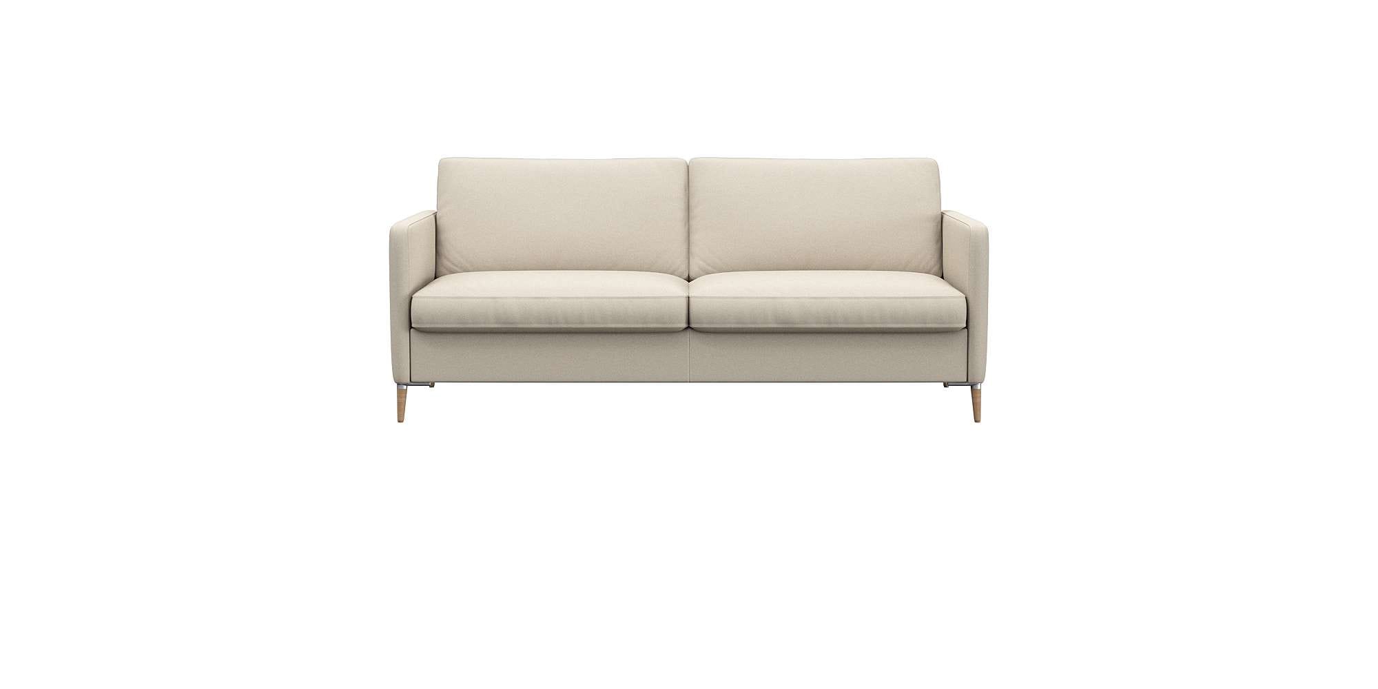 FLEXLUX 2-Sitzer "Fiore Designsofa, bequem und komfortabel durch hochwertigen Sitzaufbau" breite Armlehnen, Kaltschaum, Füße Alu+ Eiche