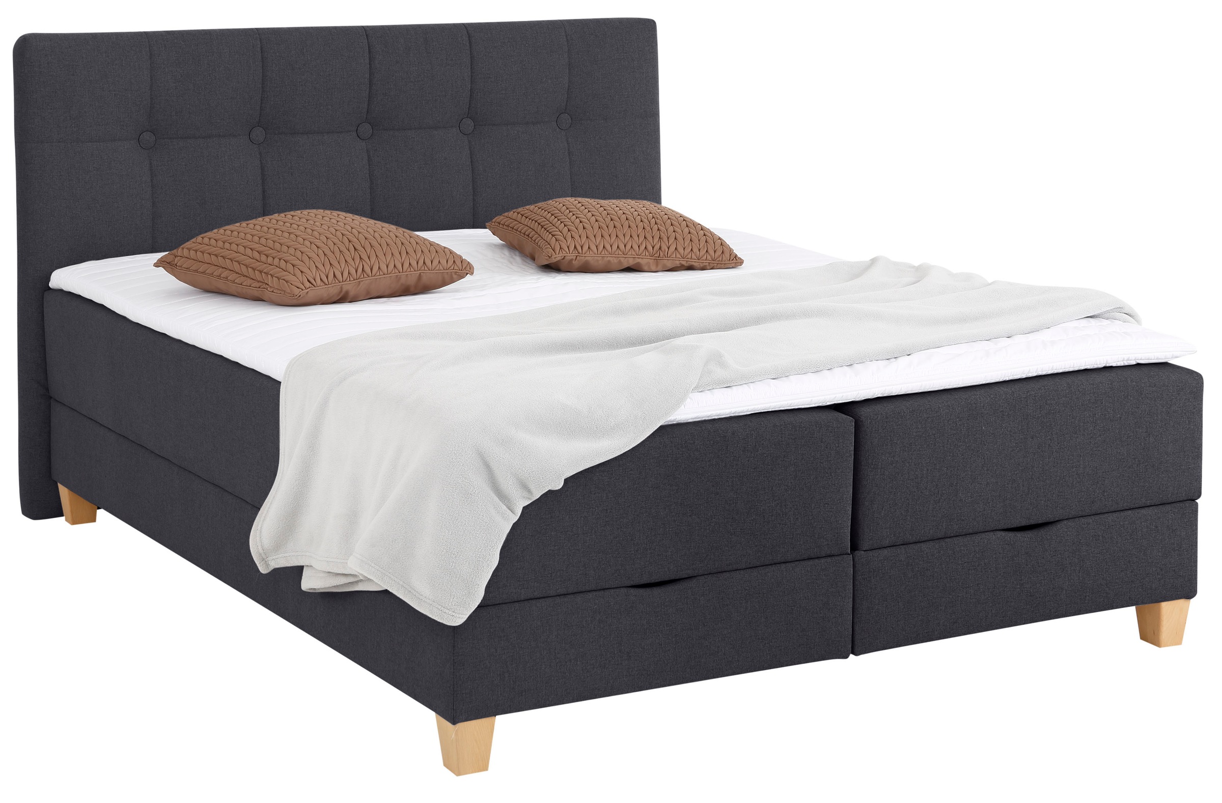 Thumbnail - Home affaire Boxbett "Lonrai" in H2,H3 & H4 und XXL - Überlänge 220cm wählbar, inkl. Topper