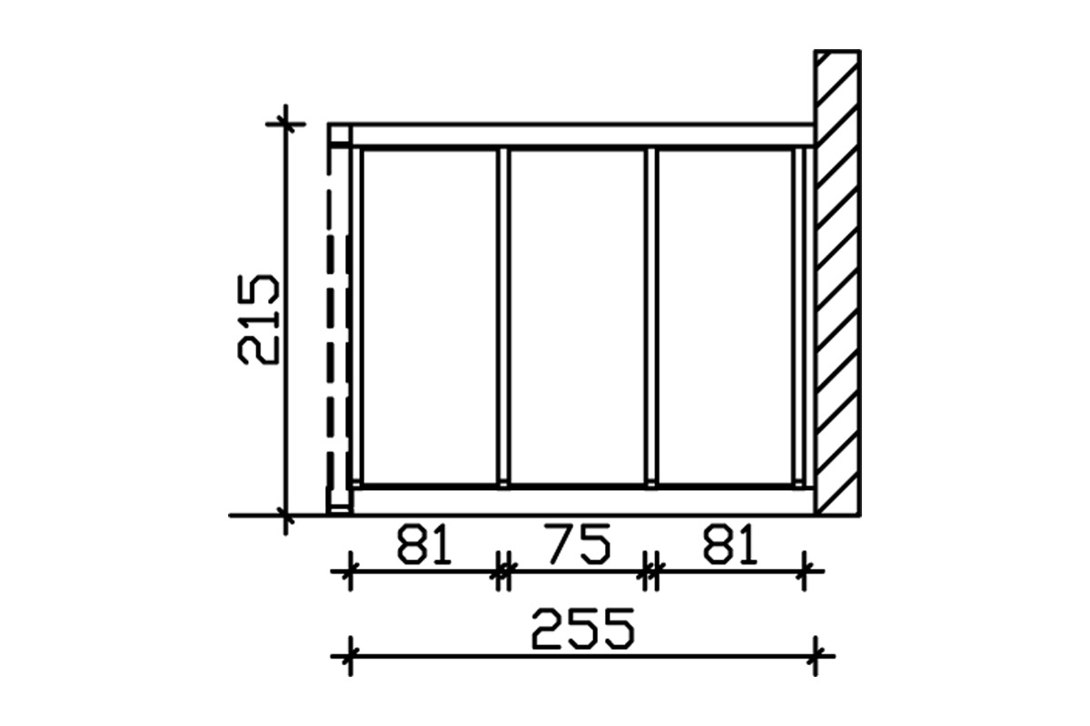 Skanholz Carport-Seitenwand, m. Polycarbonatplatten