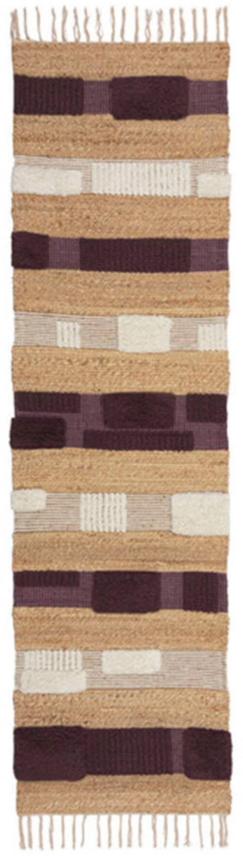 FLAIR RUGS Teppich »MEDINA BLOCKS«, rechteckig, 22 mm Höhe, Jute/-und Wollmischung
