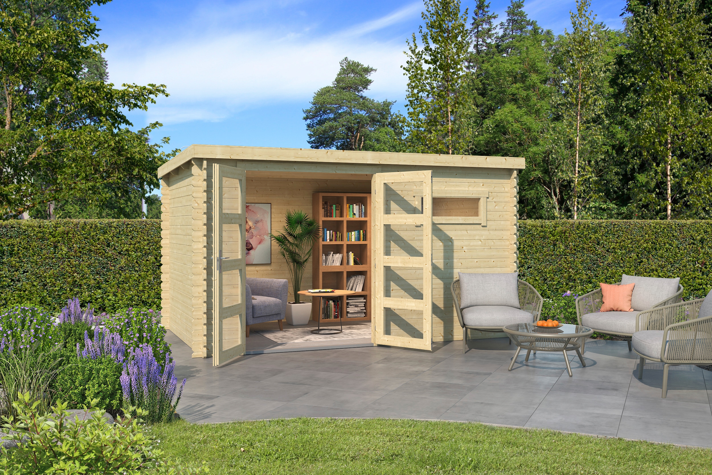 LASITA MAJA Gartenhaus "Augusta" Blockbohlenhaus 28mm