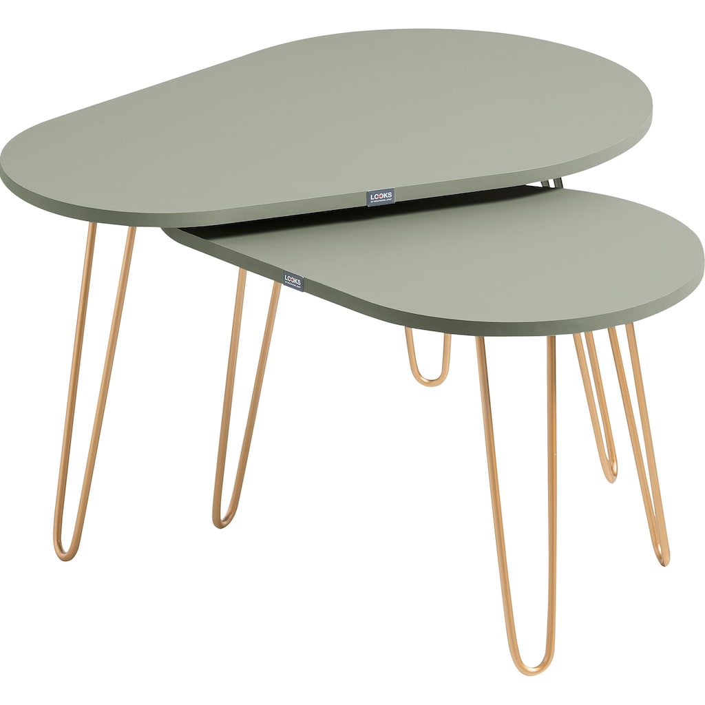 LOOKS by Wolfgang Joop Couchtisch »Looks Organic«, Set aus 2 unterschiedlich großen Tischen, mit hochwertigen Metallfüßen