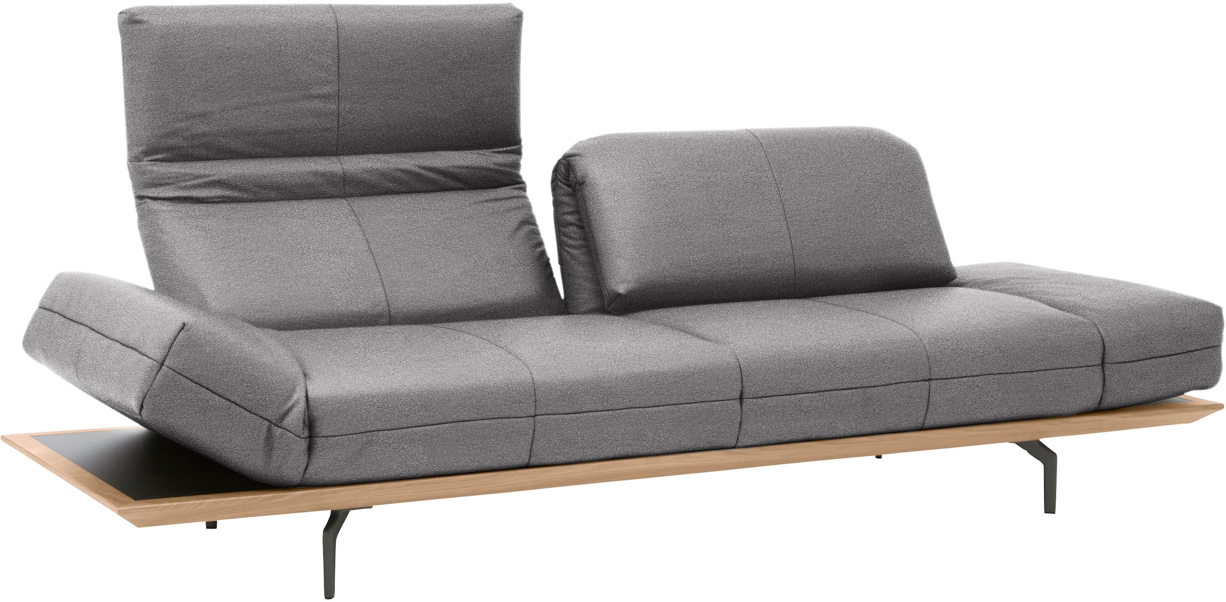 hülsta sofa 3-Sitzer »hs.420«, in 2 Qualitäten, Holzrahmen in Eiche Natur oder Nußbaum, Breite 232 cm