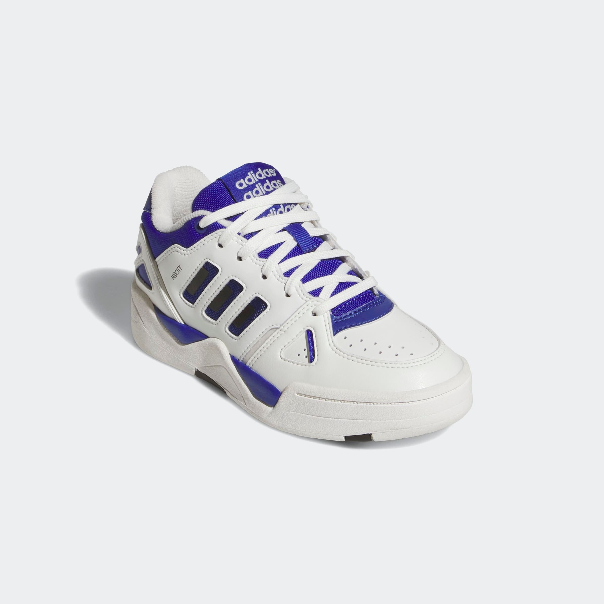 Sneaker ADIDAS SPORTSWEAR "MIDCITY LOW", Mädchen, Gr. 39, weiß (core weiß, semi lucid blau, core schwarz), Synthetik, Textil, Schuhe Sneaker, für Kinder