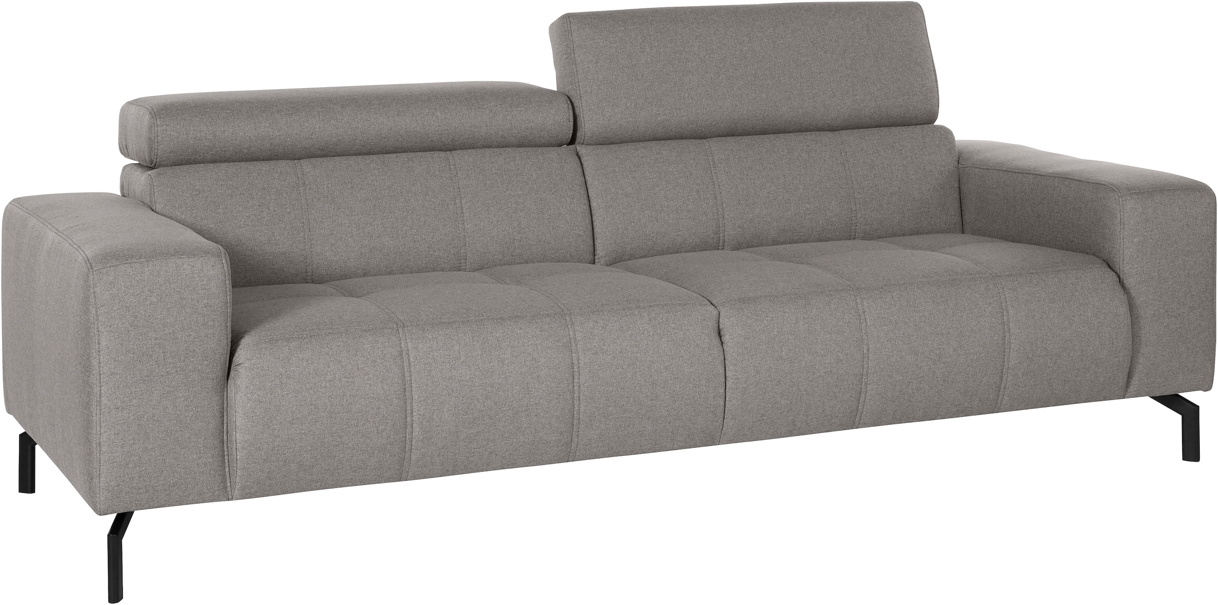 DOMO collection 2,5-Sitzer »Cunelli zeitlos und elegant, moderne Sitznähte als Designelement,«, wahlweise mit 6-fach verstellbaren Kopfteilen, fester Sitzkomfort