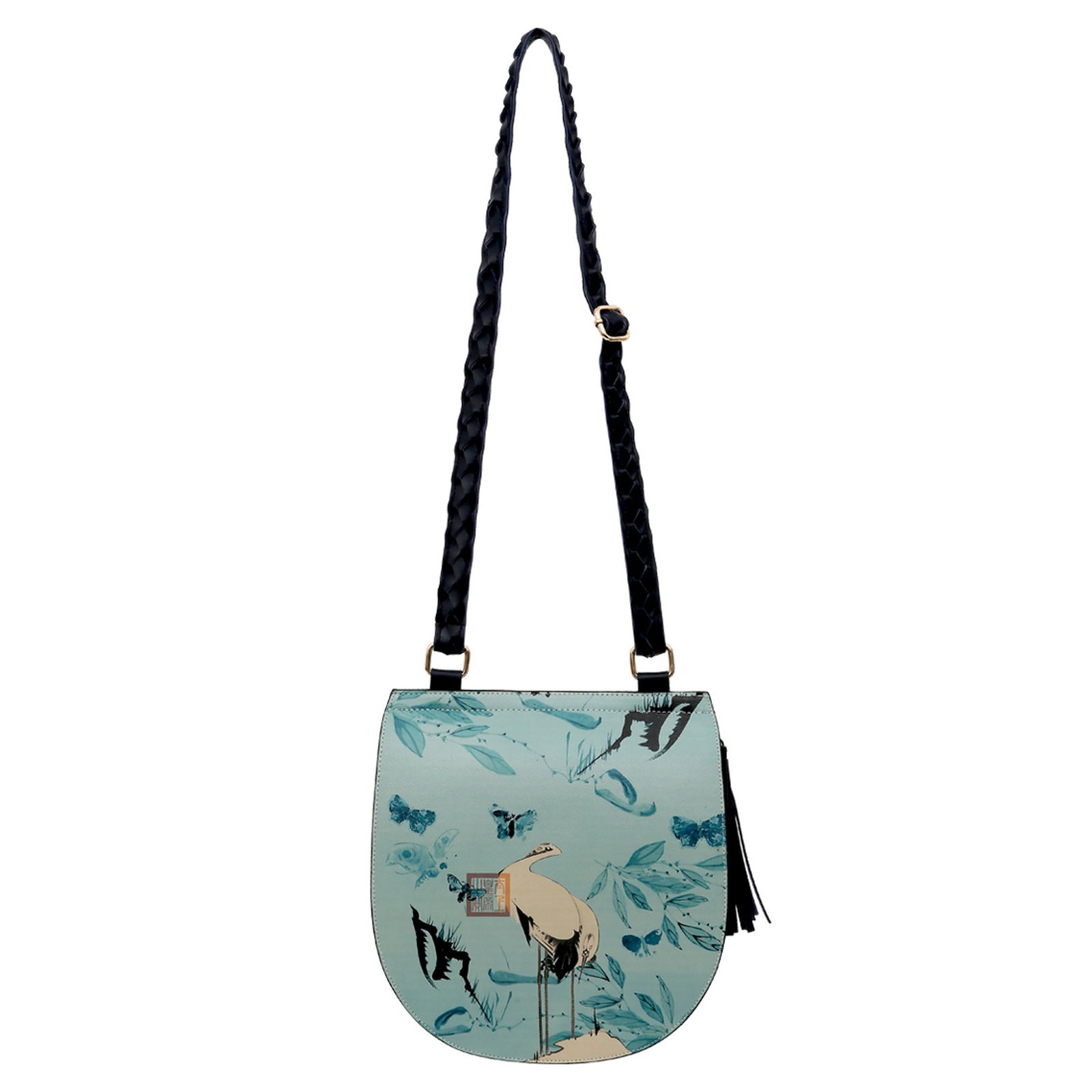 Umhängetasche DOGO "Ivy Bag Umhängetasche Storks Damen Schultertasche", Damen, Gr. B/H/T: 28cm x 10cm onesize, blau, Taschen Umhängetasche, Handgefertigt 3