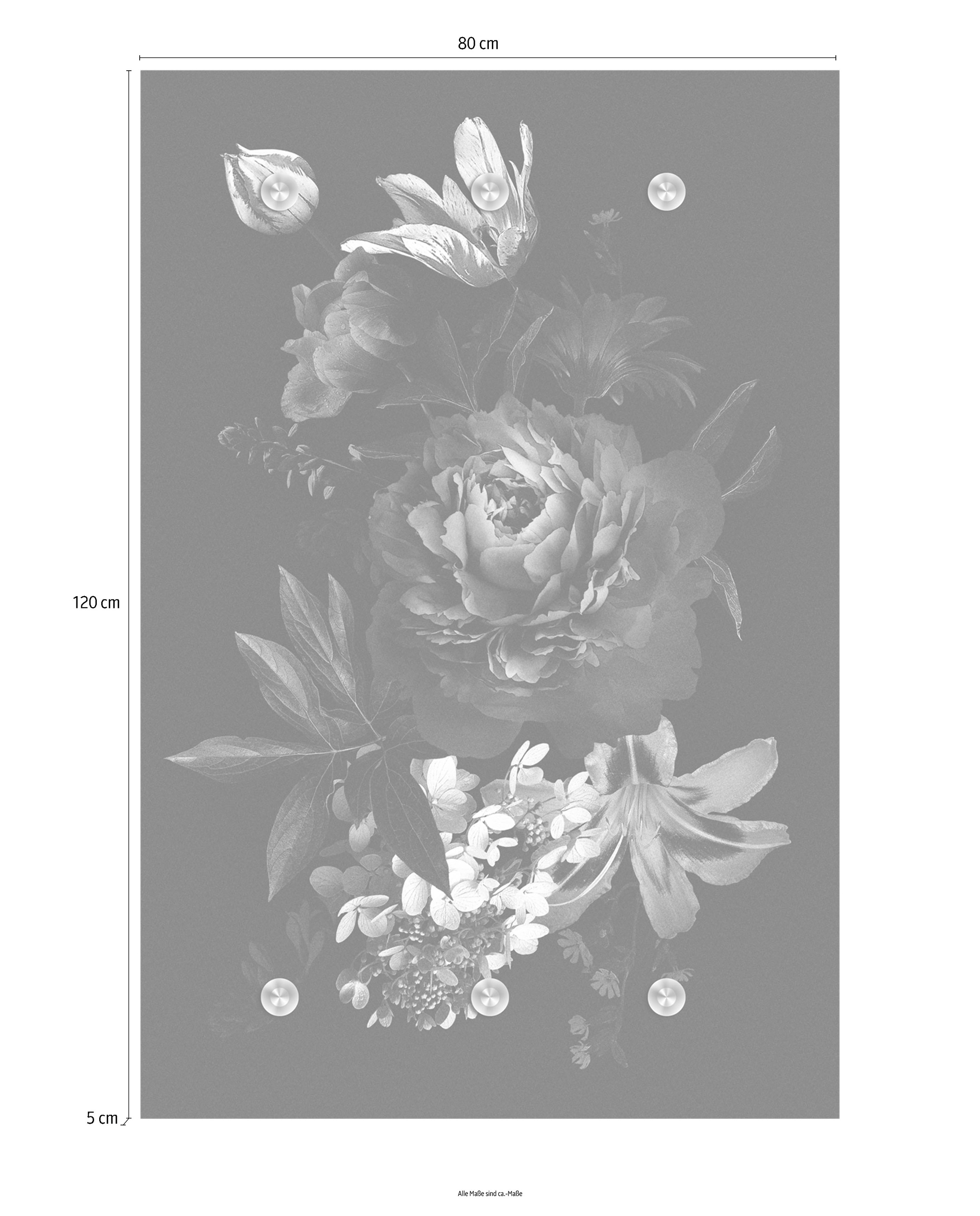 queence Garderobenleiste »Blumen«, mit 6 Haken, 80 x 120 cm