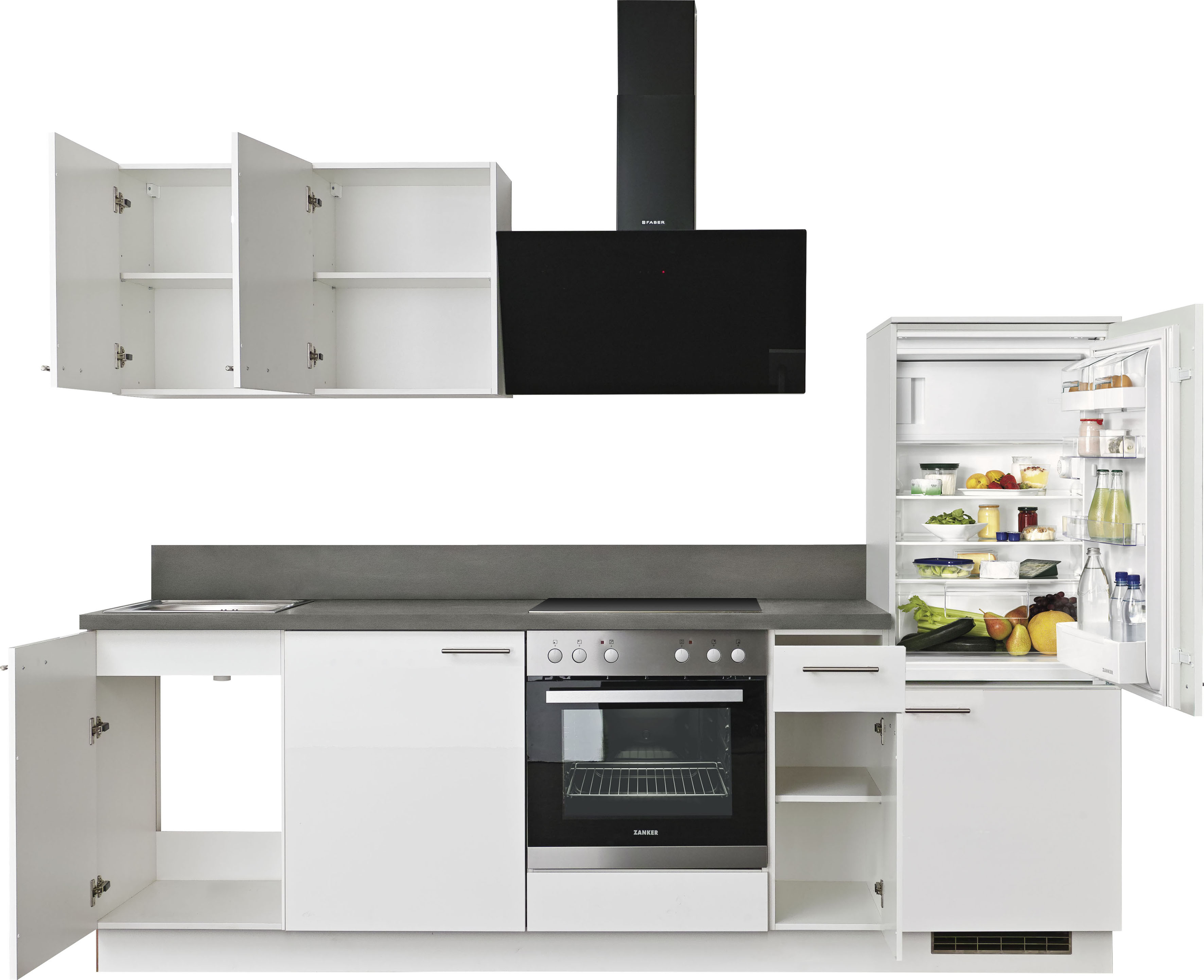 Thumbnail - KOCHSTATION Küchenzeile "KS-Scafa, vormontiert, mit höhenverstellbaren Füßen" vormontiert, wahlweise mit E-Geräten, mit ...