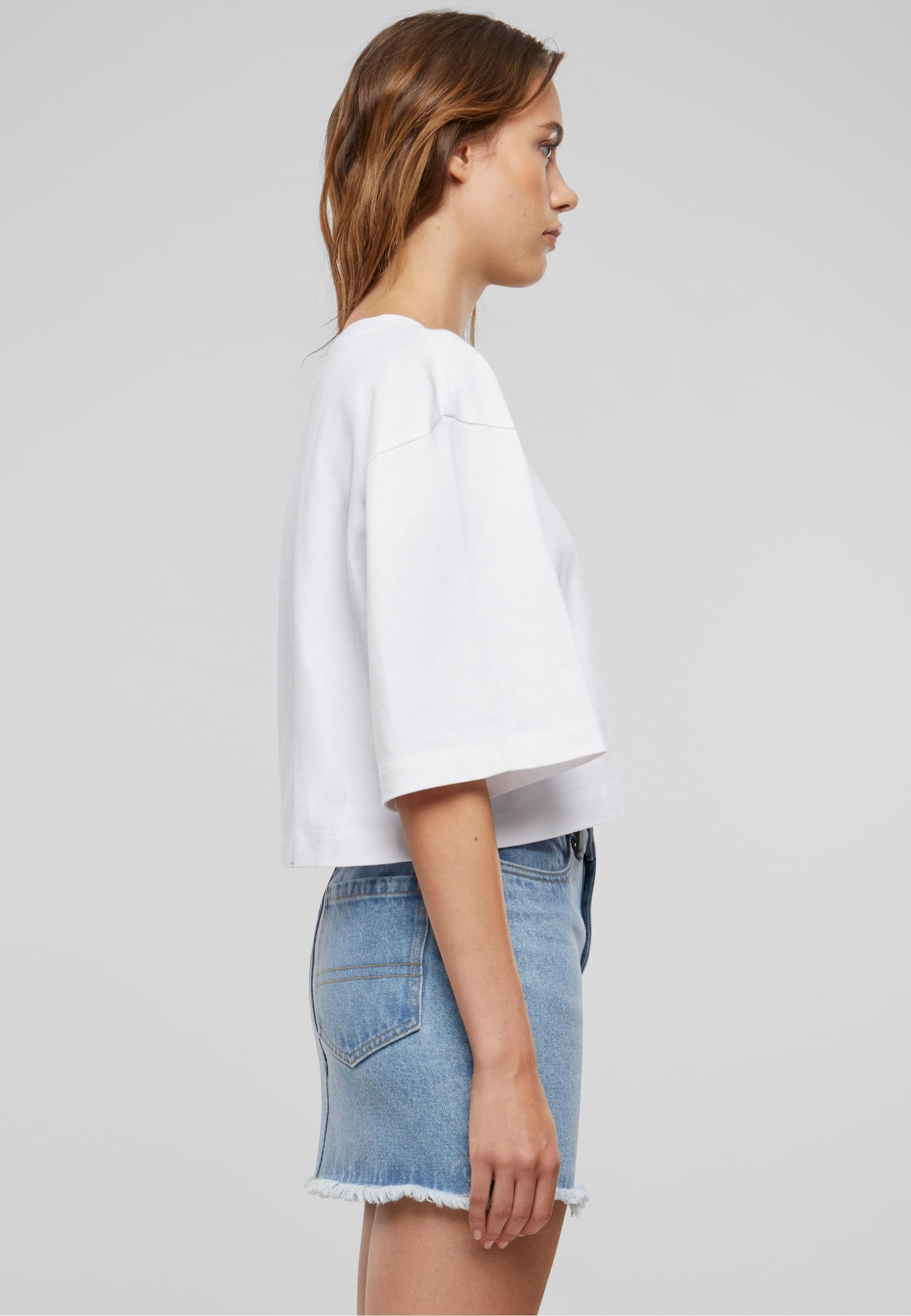URBAN CLASSICS T-Shirt »Urban Classics Damen Ladies Heavy Organic Oversized Cropped Tee«, (1 tlg.)