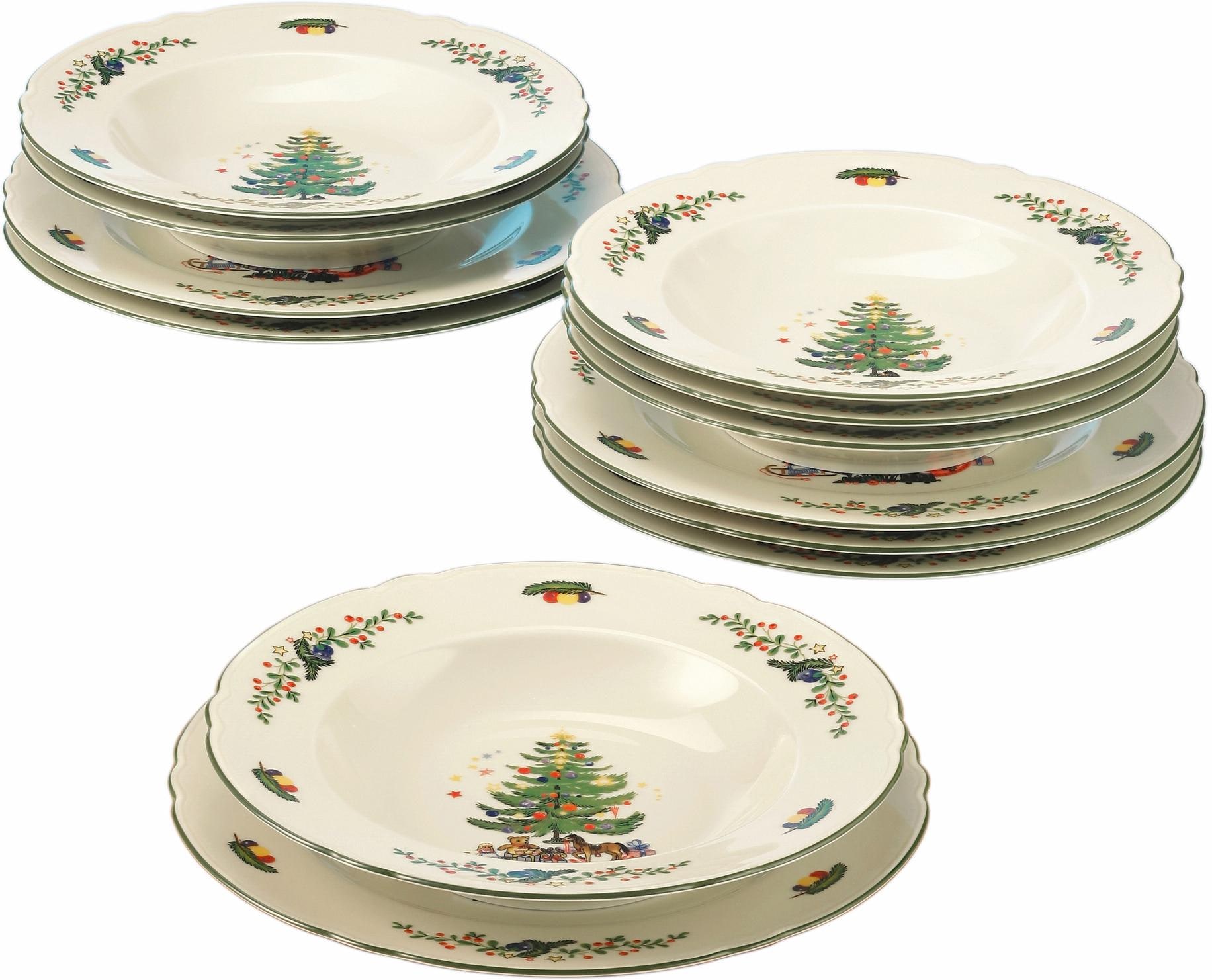 Tafelservice »Teller Set, Geschirr-Set Marie-Luise Weihnachten, Advent«, (Set, 12...