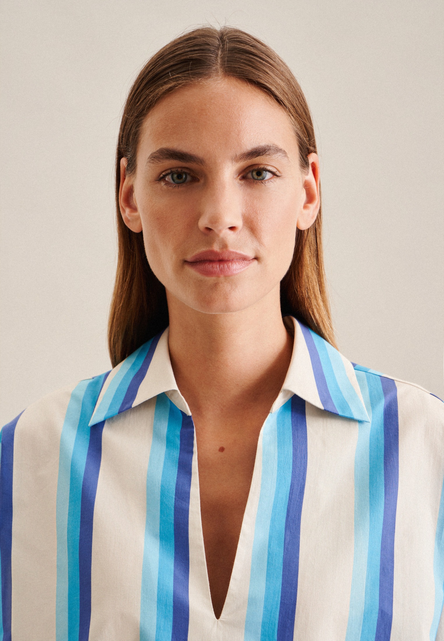 Thumbnail - seidensticker Klassische Bluse "Schwarze Rose" Tunika Streifen