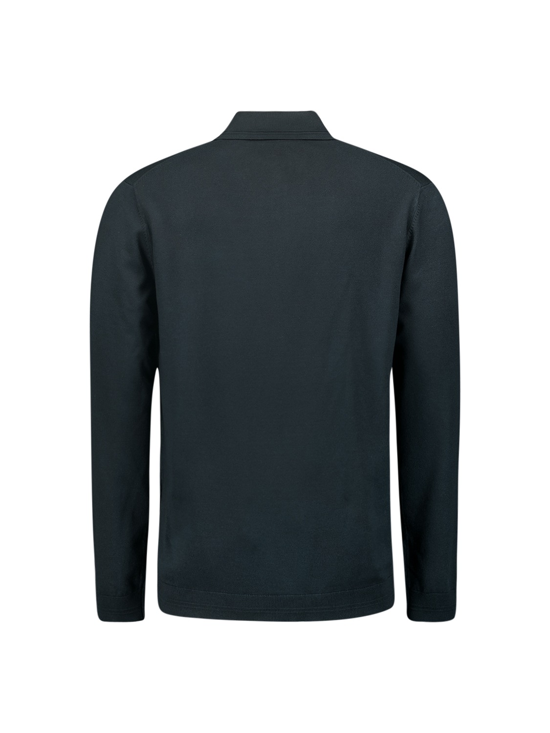 NO EXCESS Rundhalspullover »No Excess Langärmeliger Polo-Pullover«