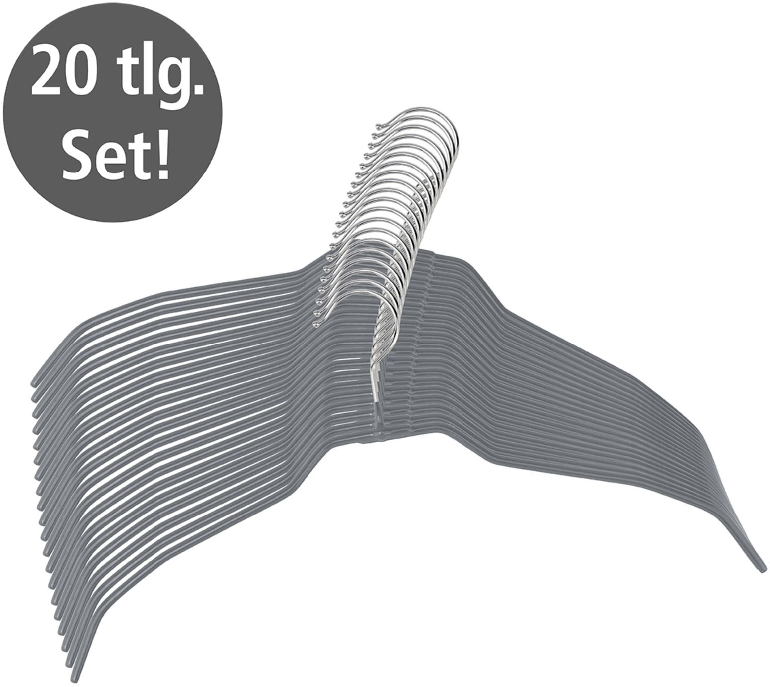 WENKO Kleiderbügel "Modell Alessia" rutschfeste Beschichtung, extra dünn, p günstig online kaufen