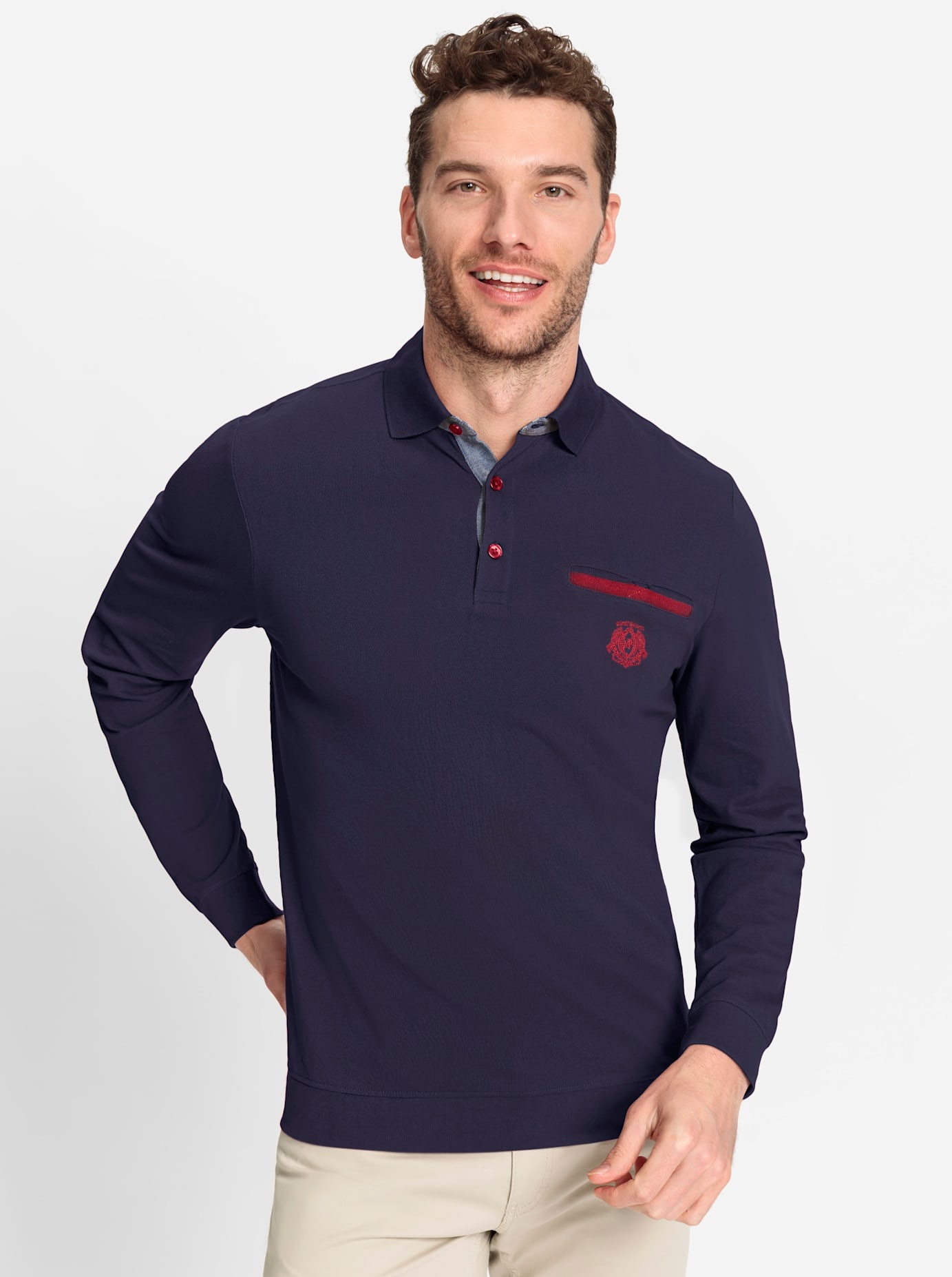 Marco Donati Poloshirt "Langarm-Poloshirt", 1 Stk. günstig online kaufen