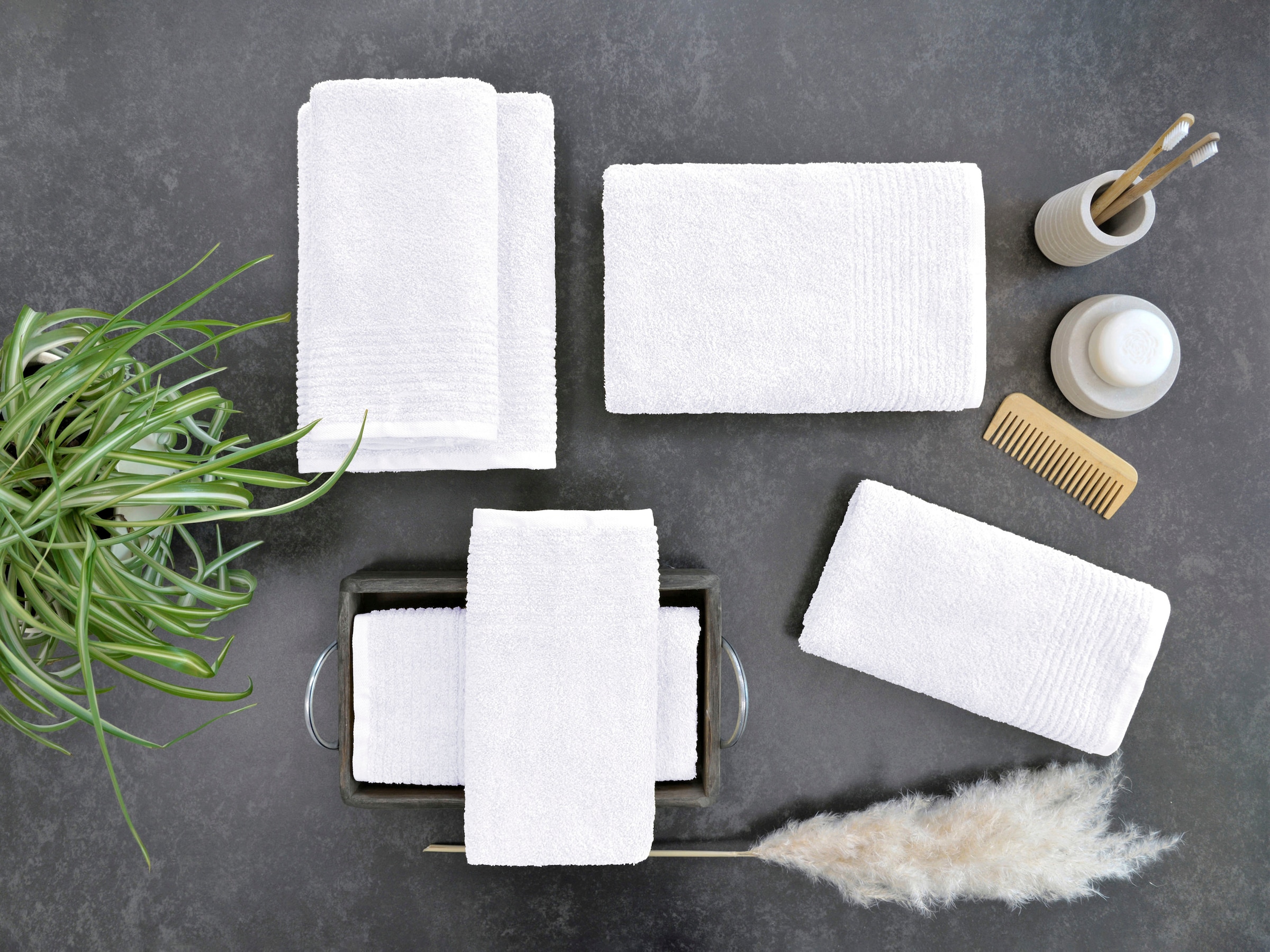 Dyckhoff Handtuch Set »Brillant«, Set, 6 tlg., Walkfrottee, mit Streifenbordüre;4 Handtücher (50x100cm), 2 Duschtücher (70x140cm)