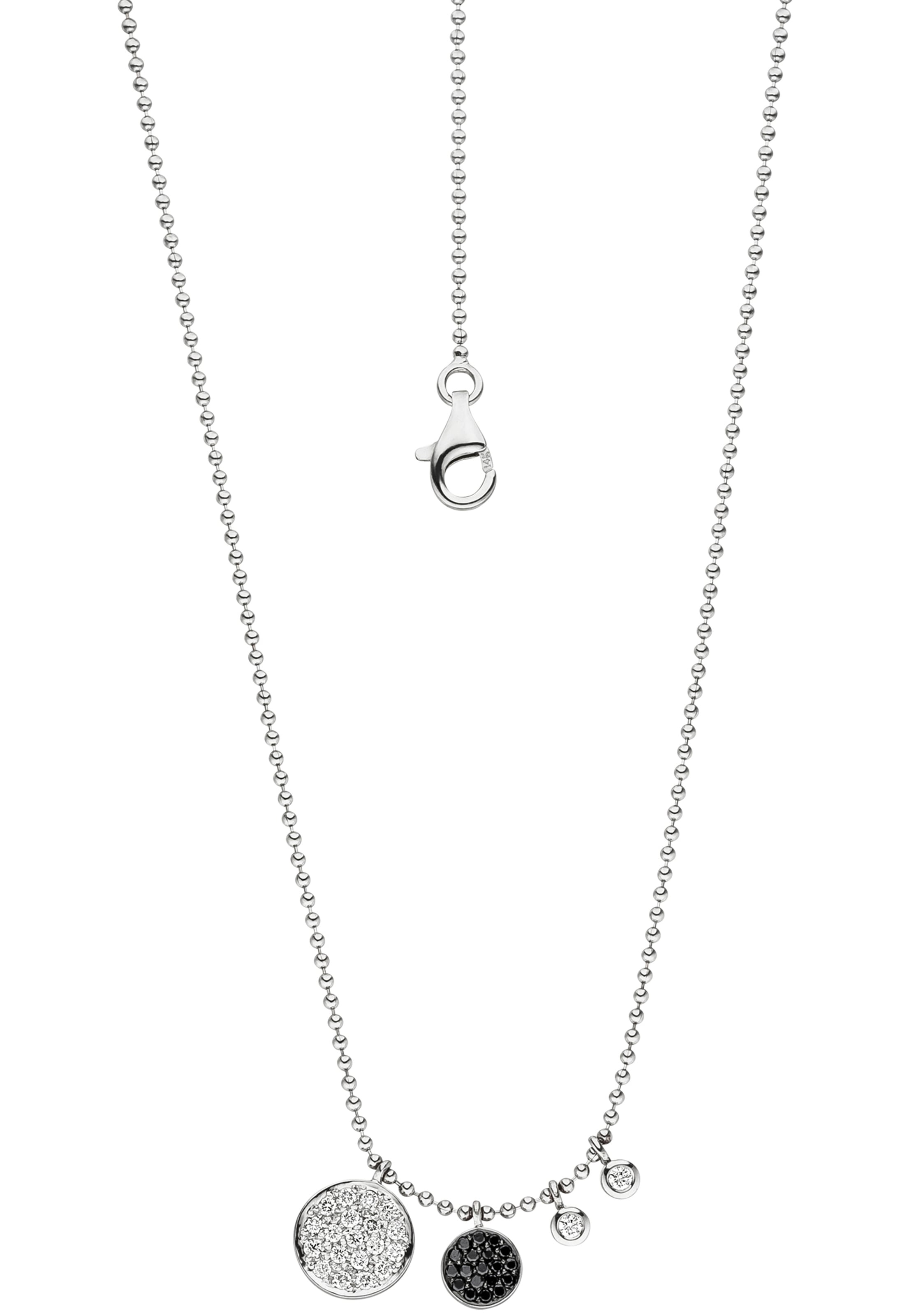 JOBO Kette mit Anhänger »Kugelkette mit 40 Diamanten« 14 Karat 585 Weißgold 43 cm