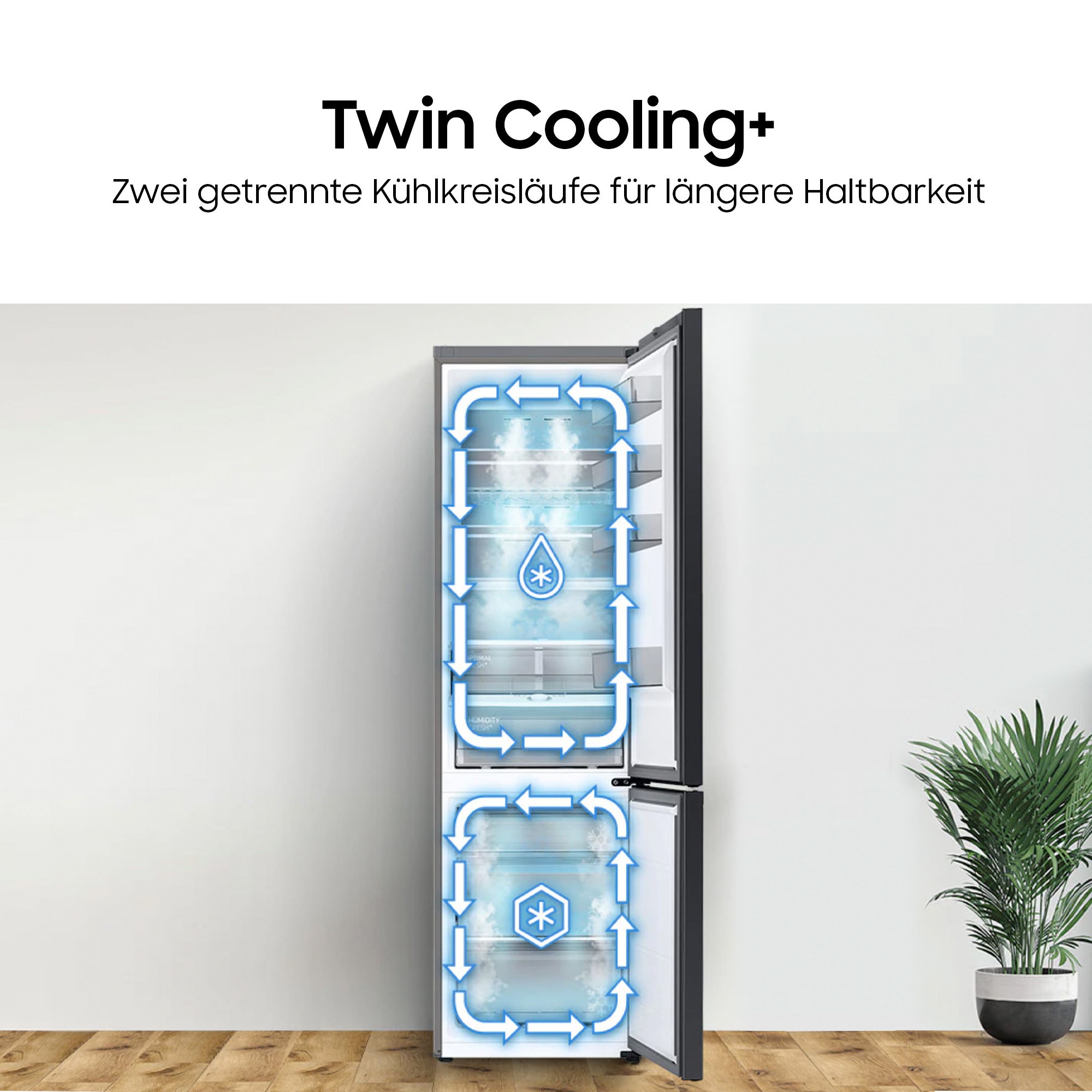 Samsung Kühl-/Gefrierkombination 7300A Serie »RB38C607AB1« 203 cm hoch 59,5 cm breit No Frost+, SpaceMax, Wifi & AI Energy Mode
