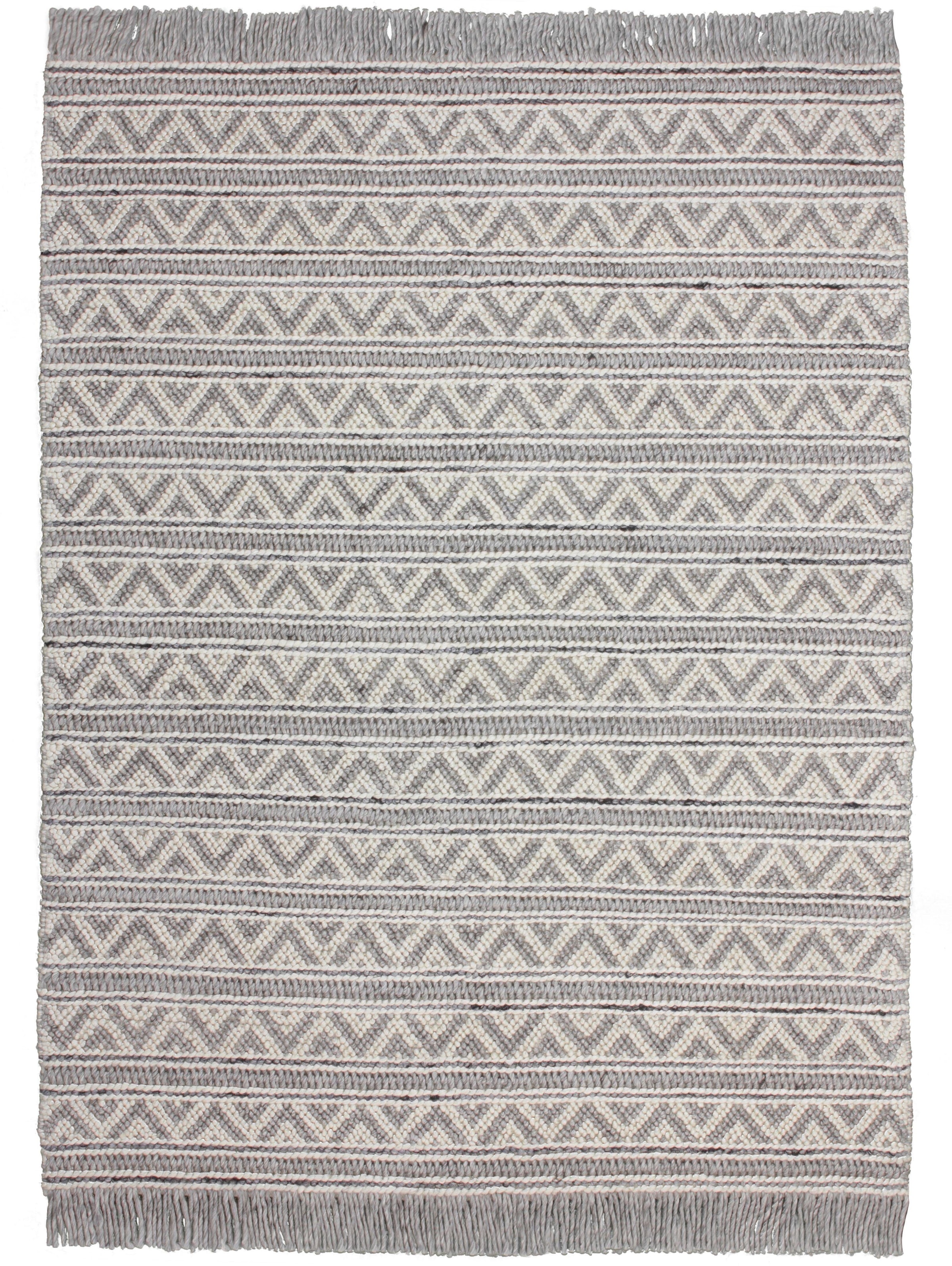 calo-deluxe Teppich »Bature 500«, rechteckig, Wolle und Viskose mit Fransen, Wohnzimmer