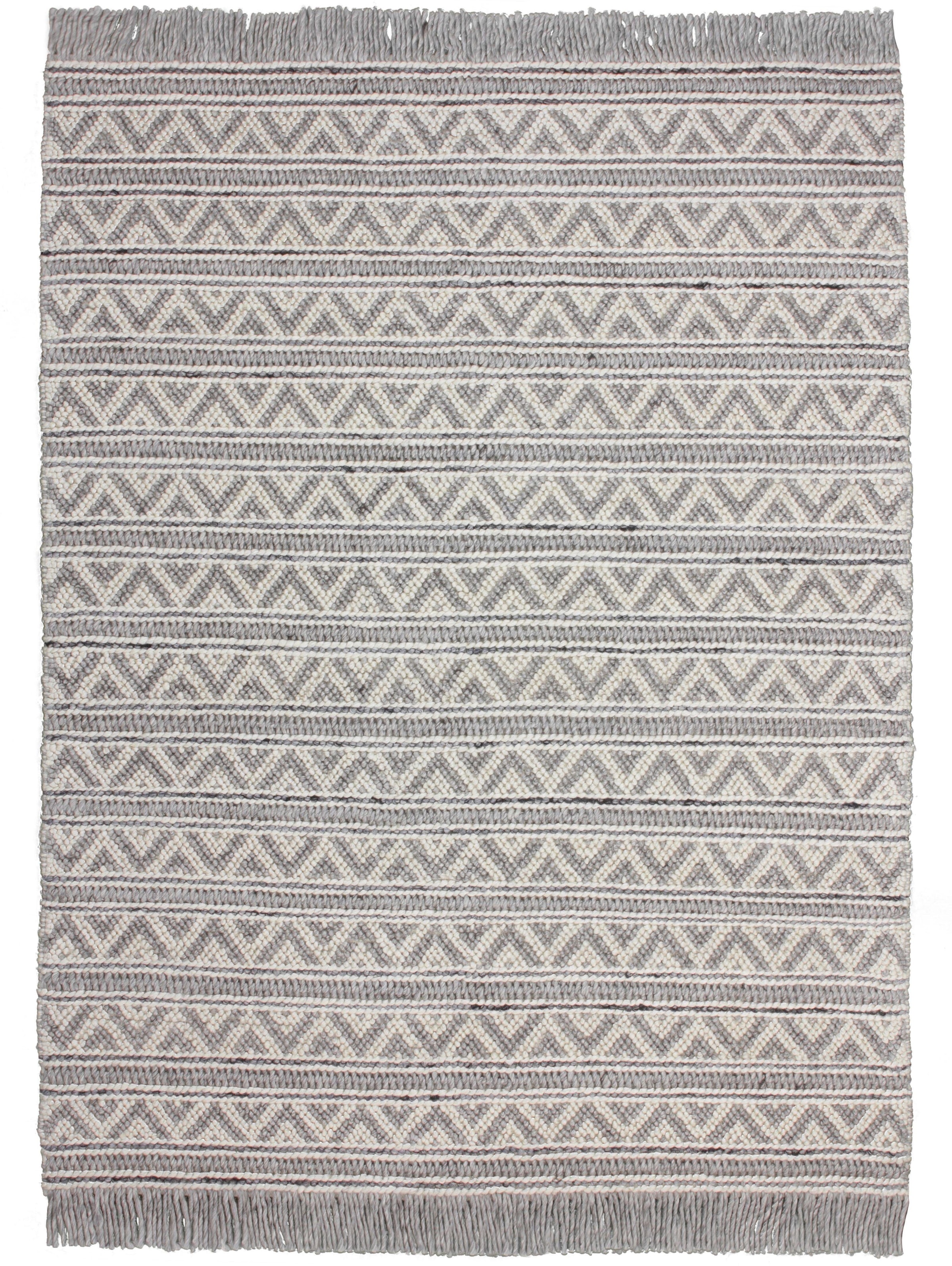 calo-deluxe Teppich »Bature 500«, rechteckig, 10 mm Höhe, Wolle und Viskose mit Fransen, Wohnzimmer