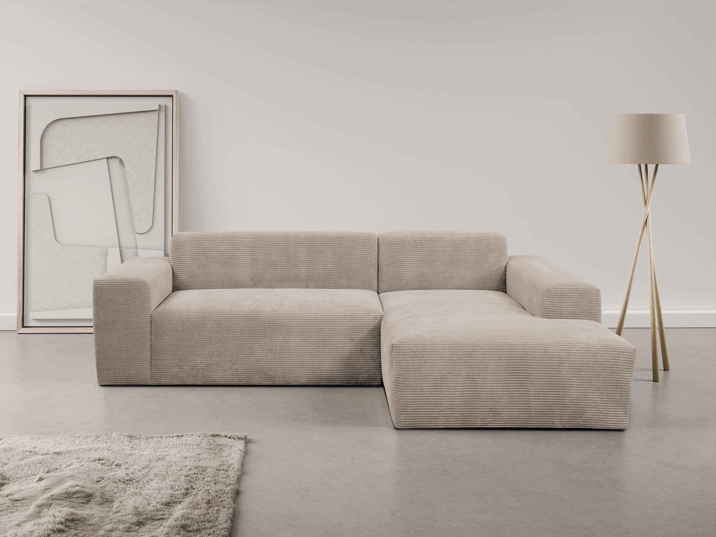 WERK2 Ecksofa "Zeus-L modern & zeitlos, Breite 253 cm, bequemes Sofa" Curvy günstig online kaufen