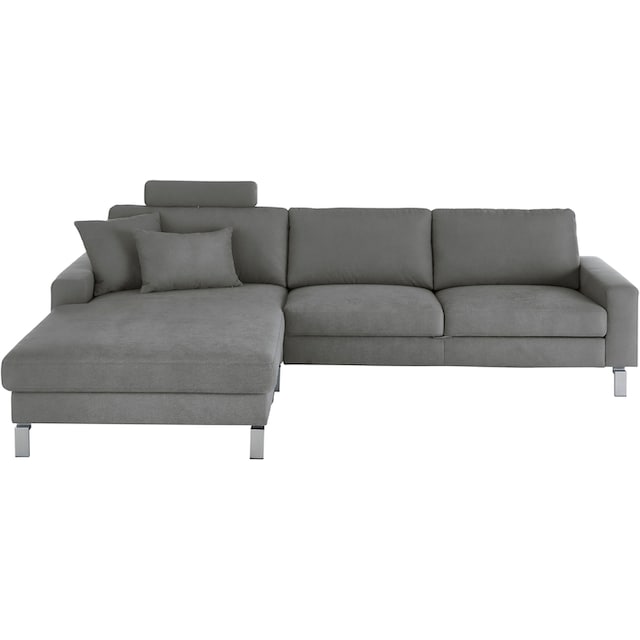 3C Candy Ecksofa »Lecce, wahlweise PUR-Schaumstoff oder  Tonnentaschenfederkern«, Bett im 2,5-Sitzer und teilmotorische  Schlaffunktion im Longchair | BAUR