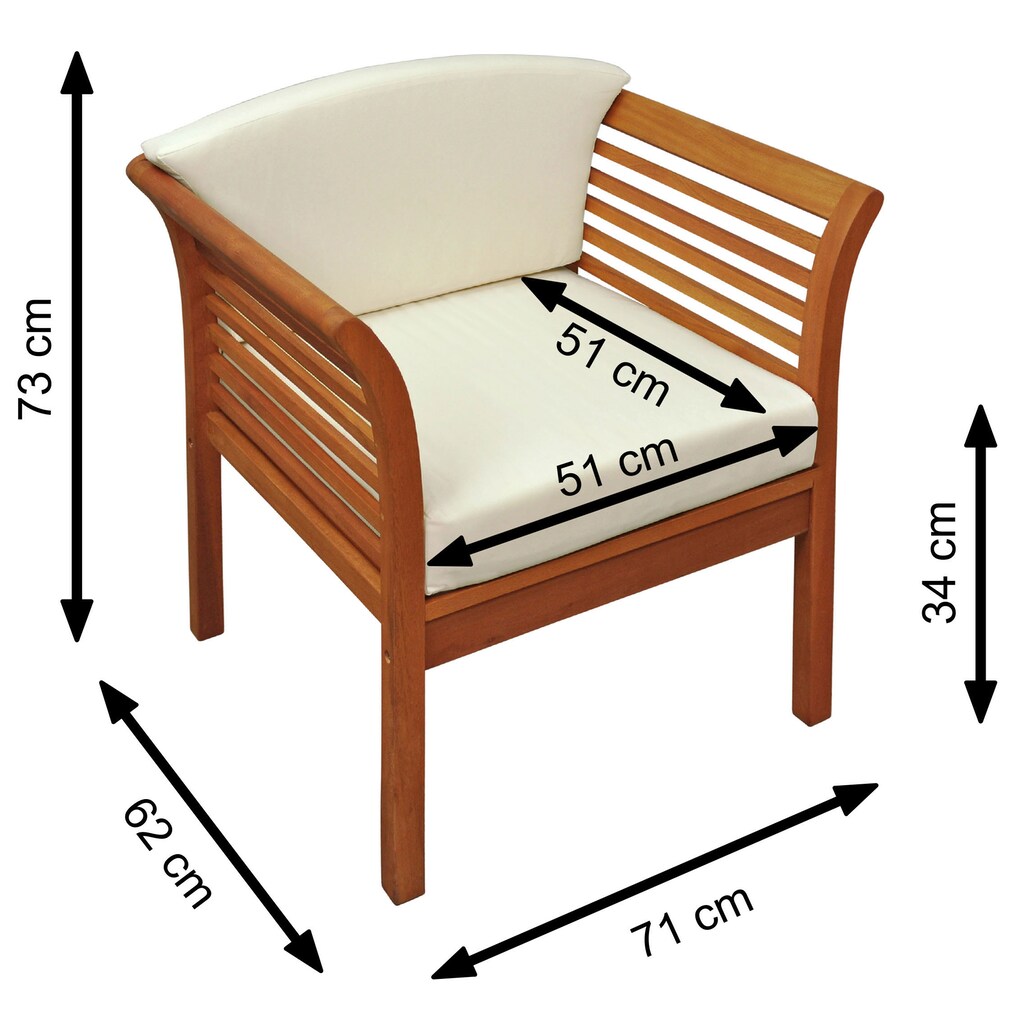 indoba Gartenlounge-Set »Samoa«, (4 tlg.)