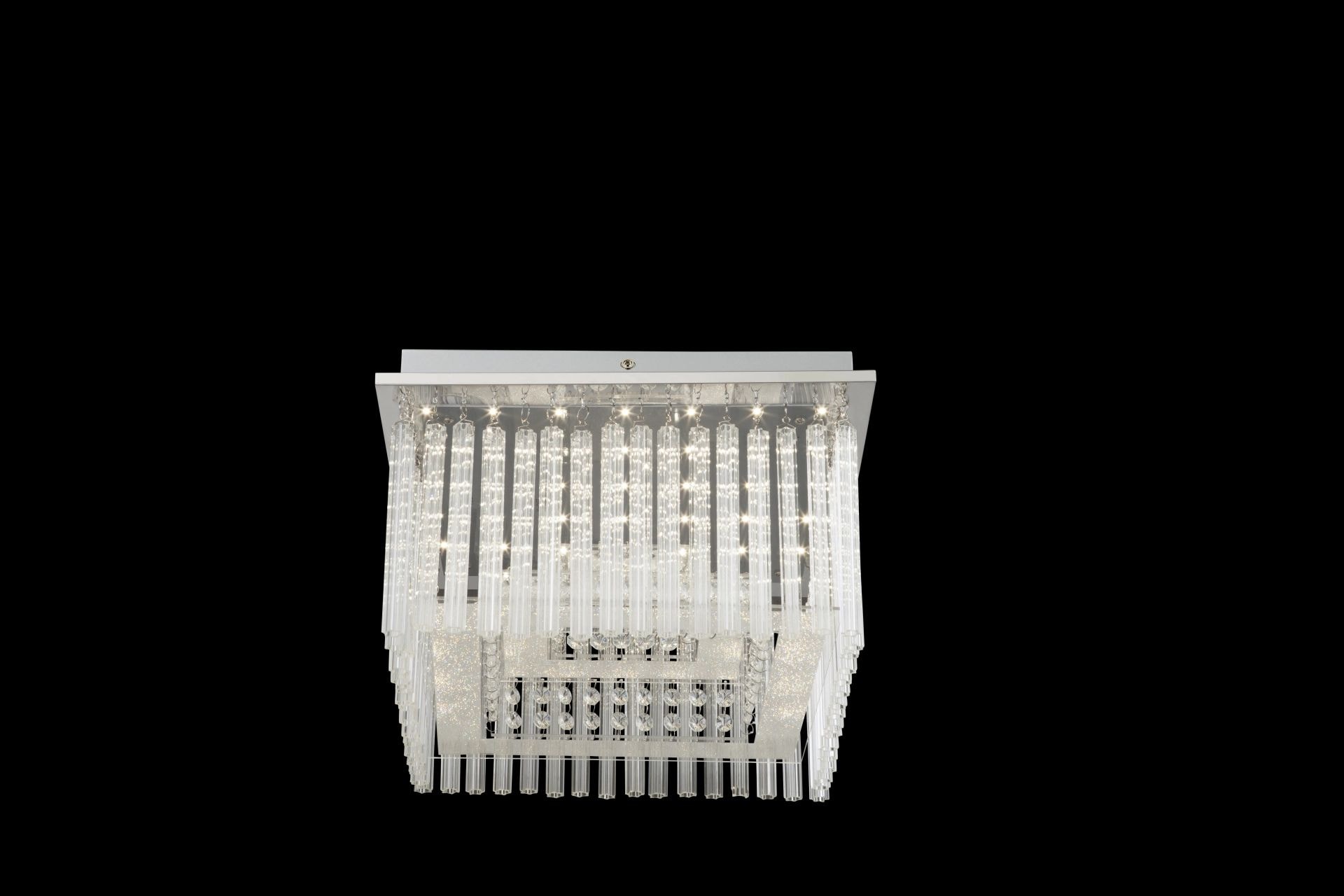 GLOBO LIGHTING LED Deckenleuchte »VINCE«, Leuchtmittel LED-Modul | LED fest integriert, Glaskristalle, Deckenlampe, Glasstäbe, Wohn und Essbereich
