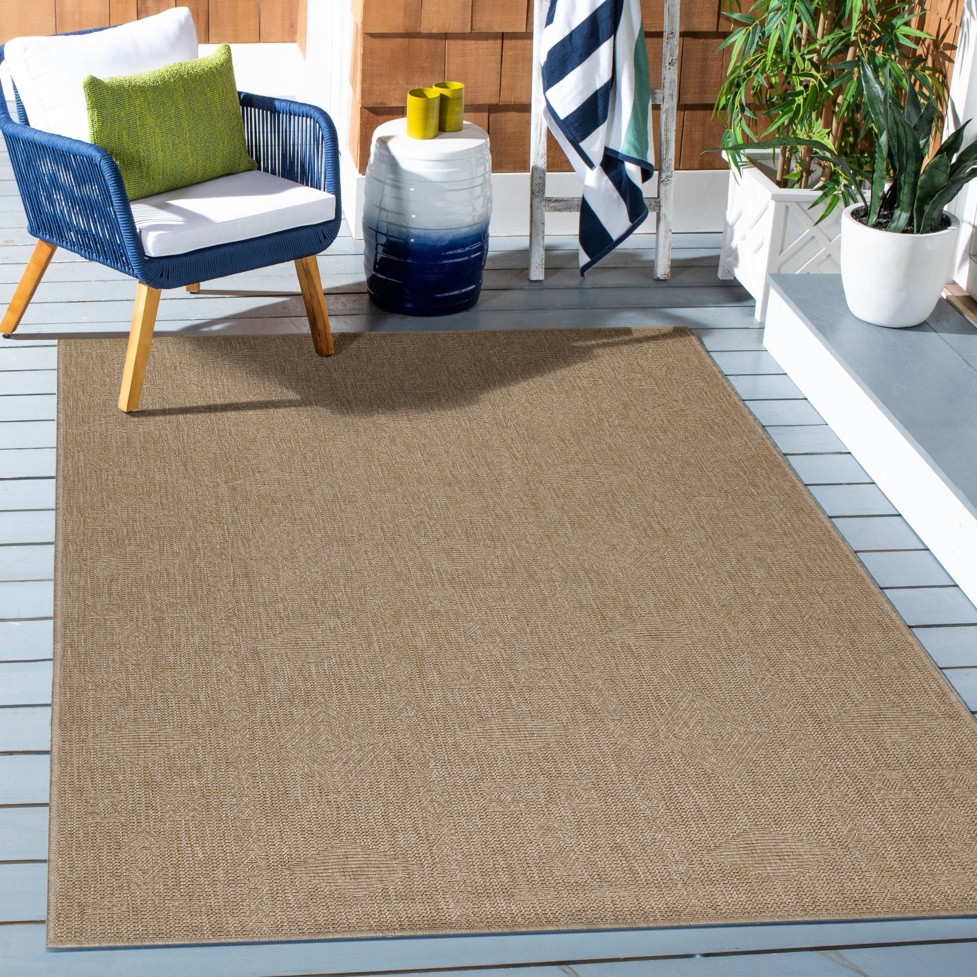 Outdoorteppich AYYILDIZ TEPPICHE "DHAKA 8711", beige, B:140cm H:5mm L:200cm, Polypropylen, Teppiche, Outdoorteppich, Läufer / Pflegeleicht / Strapazierfähig / In- und Outdoor geeignet