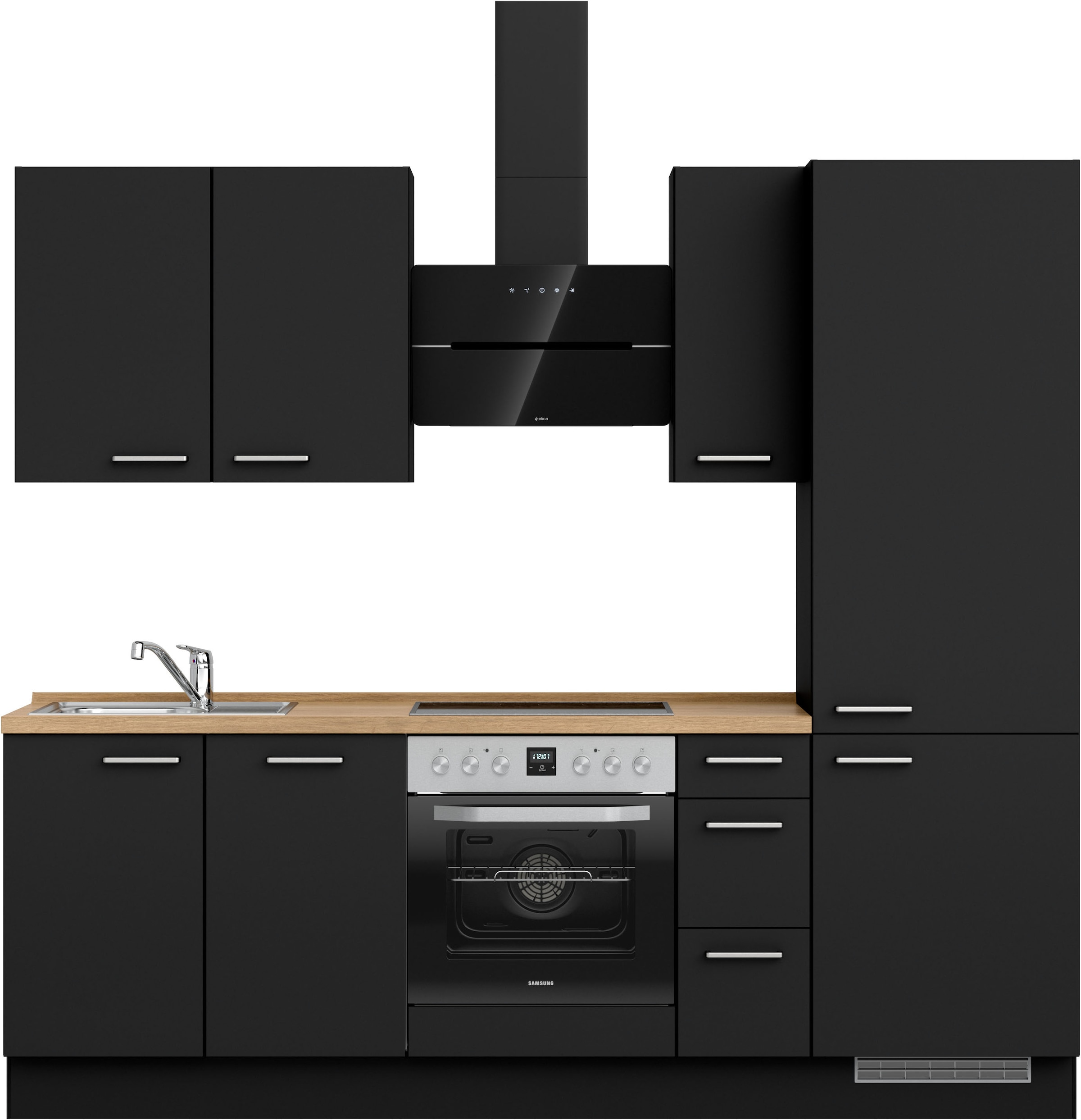 nobilia Küchenzeile ""Touch II", NEU: individuell anpassbar mit gratis Profi-Beratung" vormontiert, Breite 240 cm, Ausrichtung wählbar, wahlw. mit E-Geräten